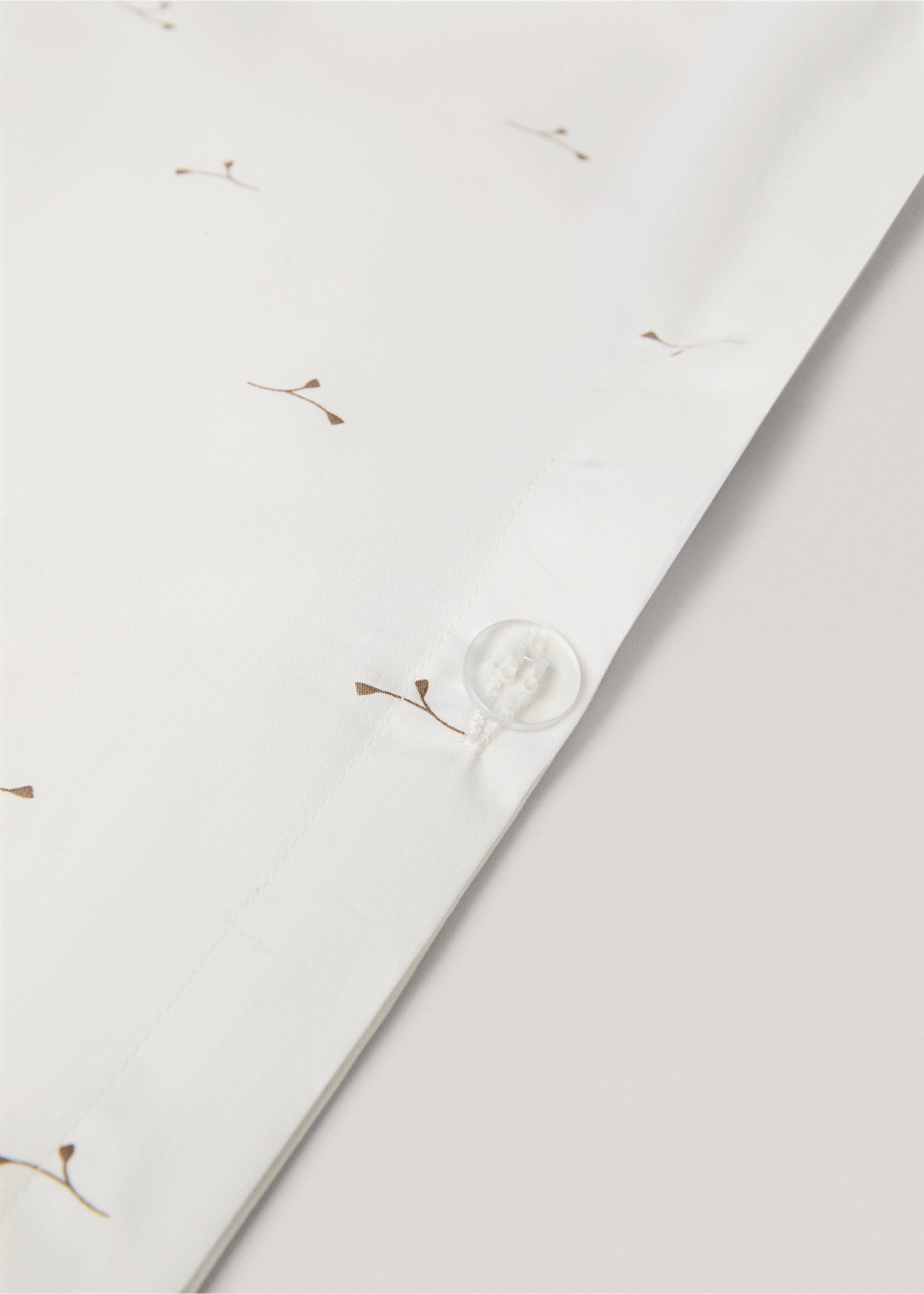Floral-print duvet cover for queen bed - Details of the article 2, Medium Brown. Ref: 77040615-00.