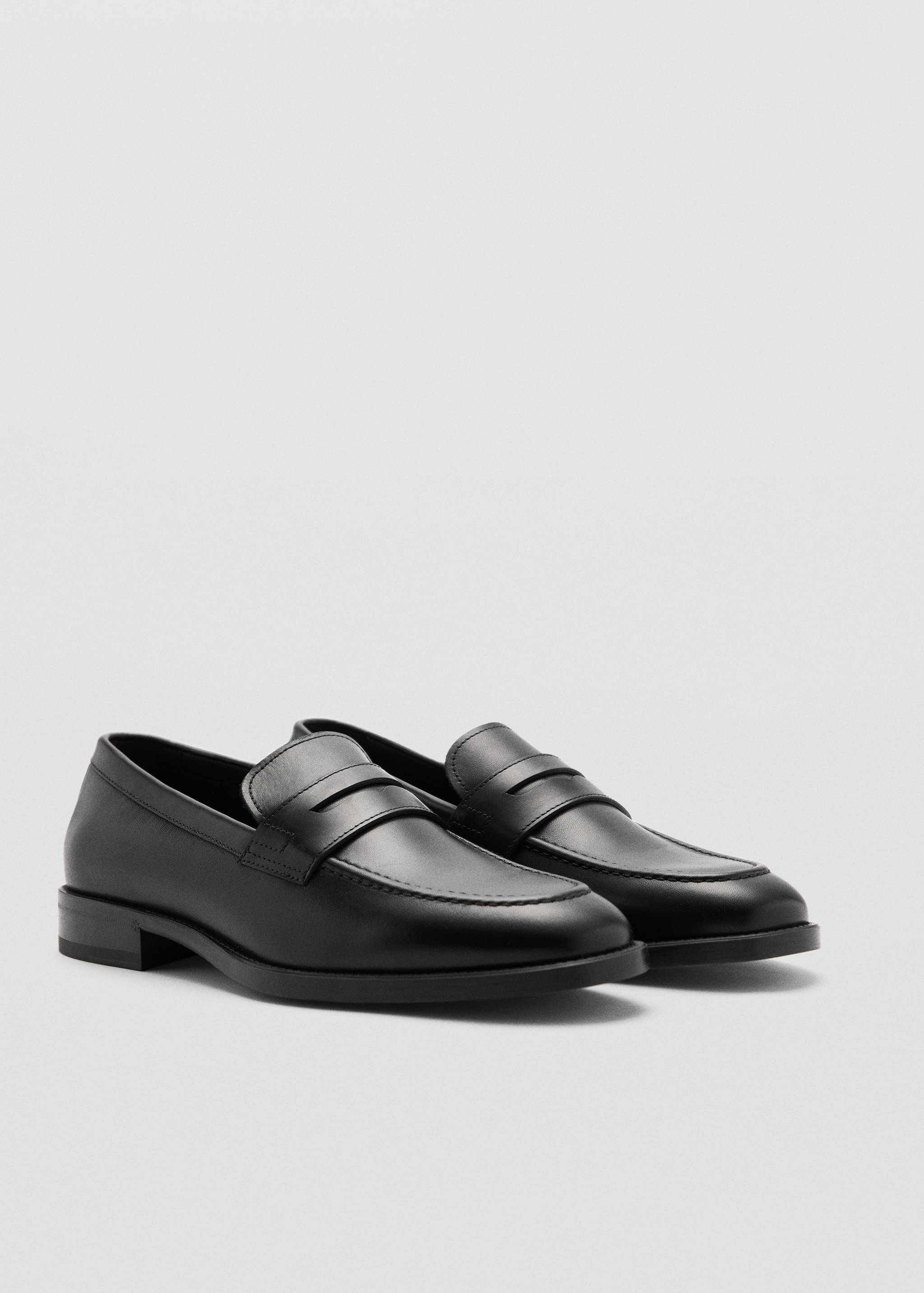 Aged-leather loafers - Medium plane