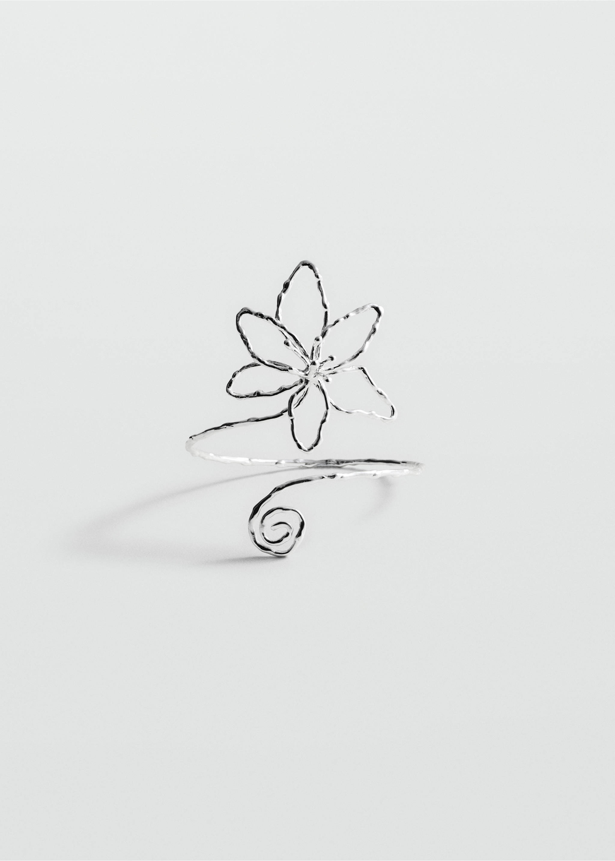 Irregular flower bracelet - Article without model, Silver. Ref: 77040637-00.