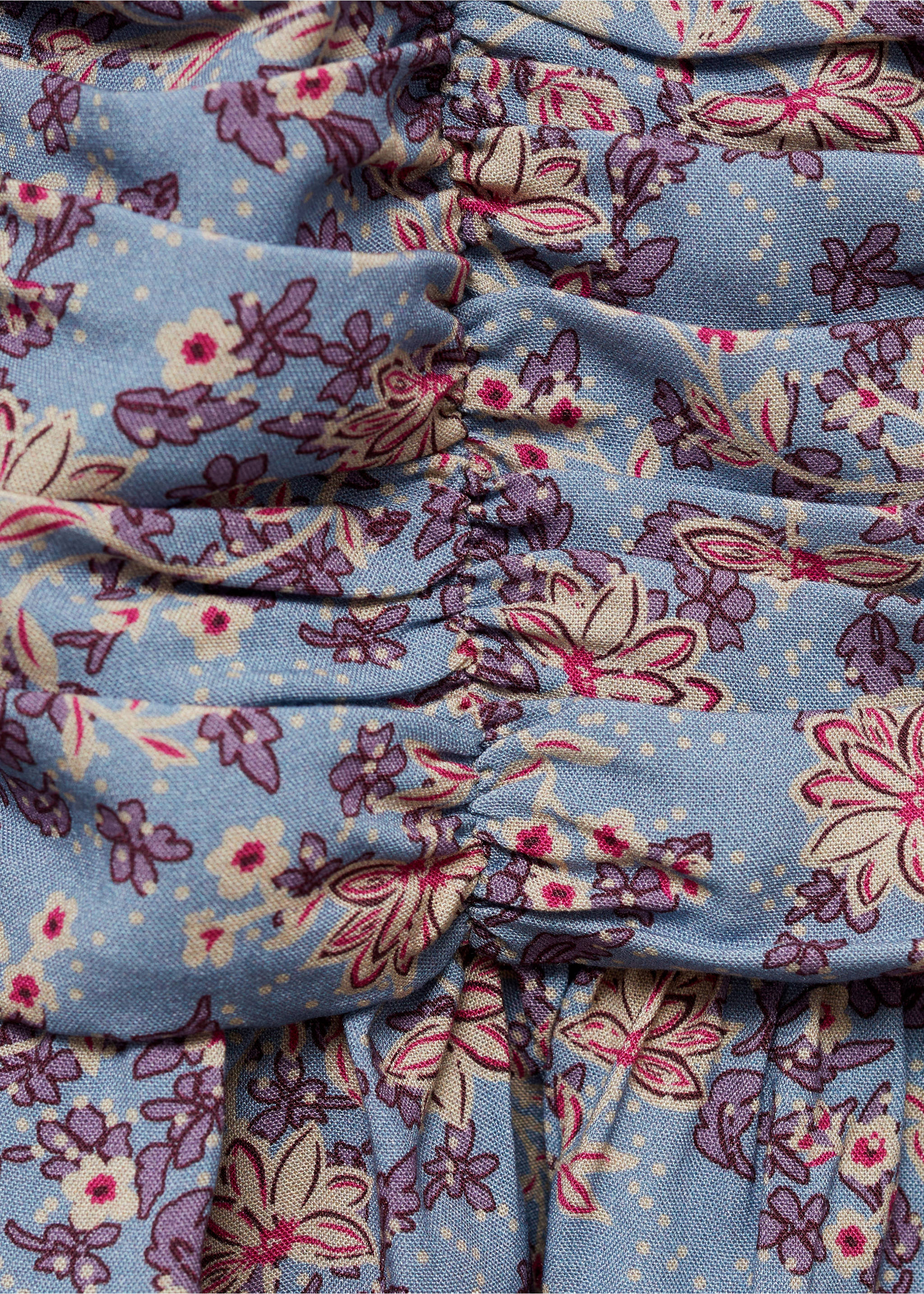 Floral print skirt - Details of the article 8, Sky Blue. Ref: 77040640-00.