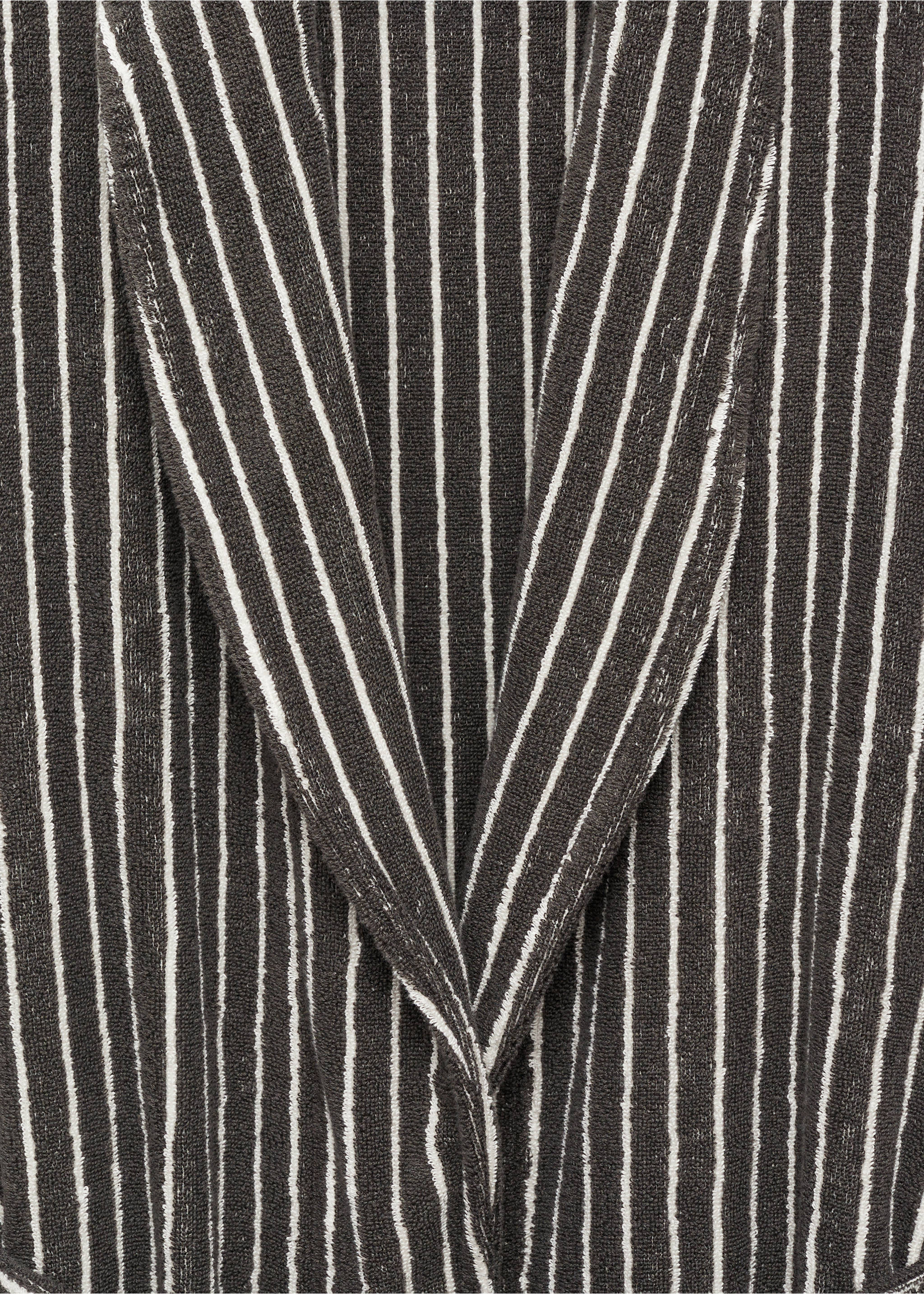 Gestreepte badjas 100% katoen - Detail van het artikel 2, Antraciet. Ref: 77040645-00.
