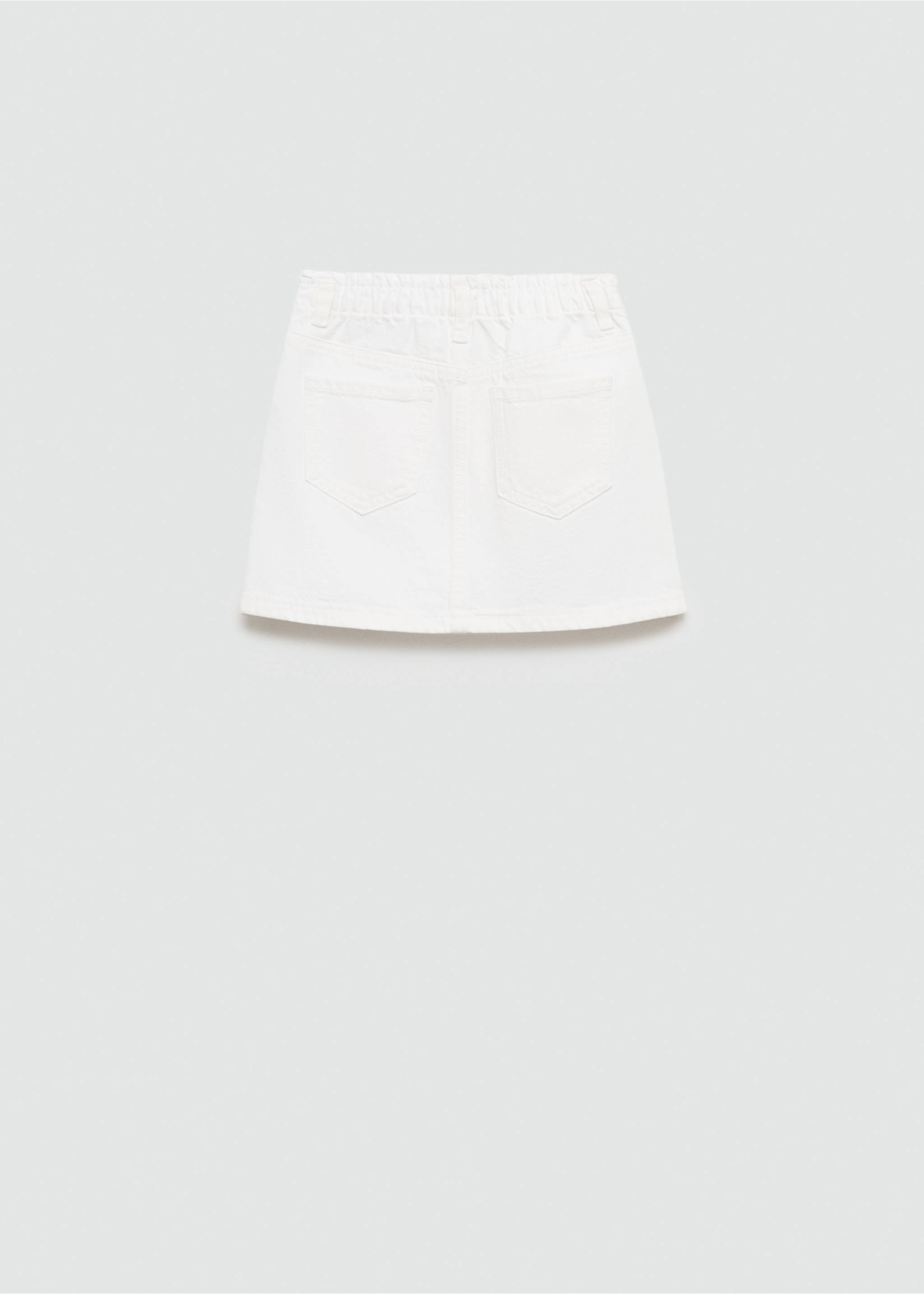 Paperbag denim skirt - Reverse of the article, White. Ref: 77041008-00.