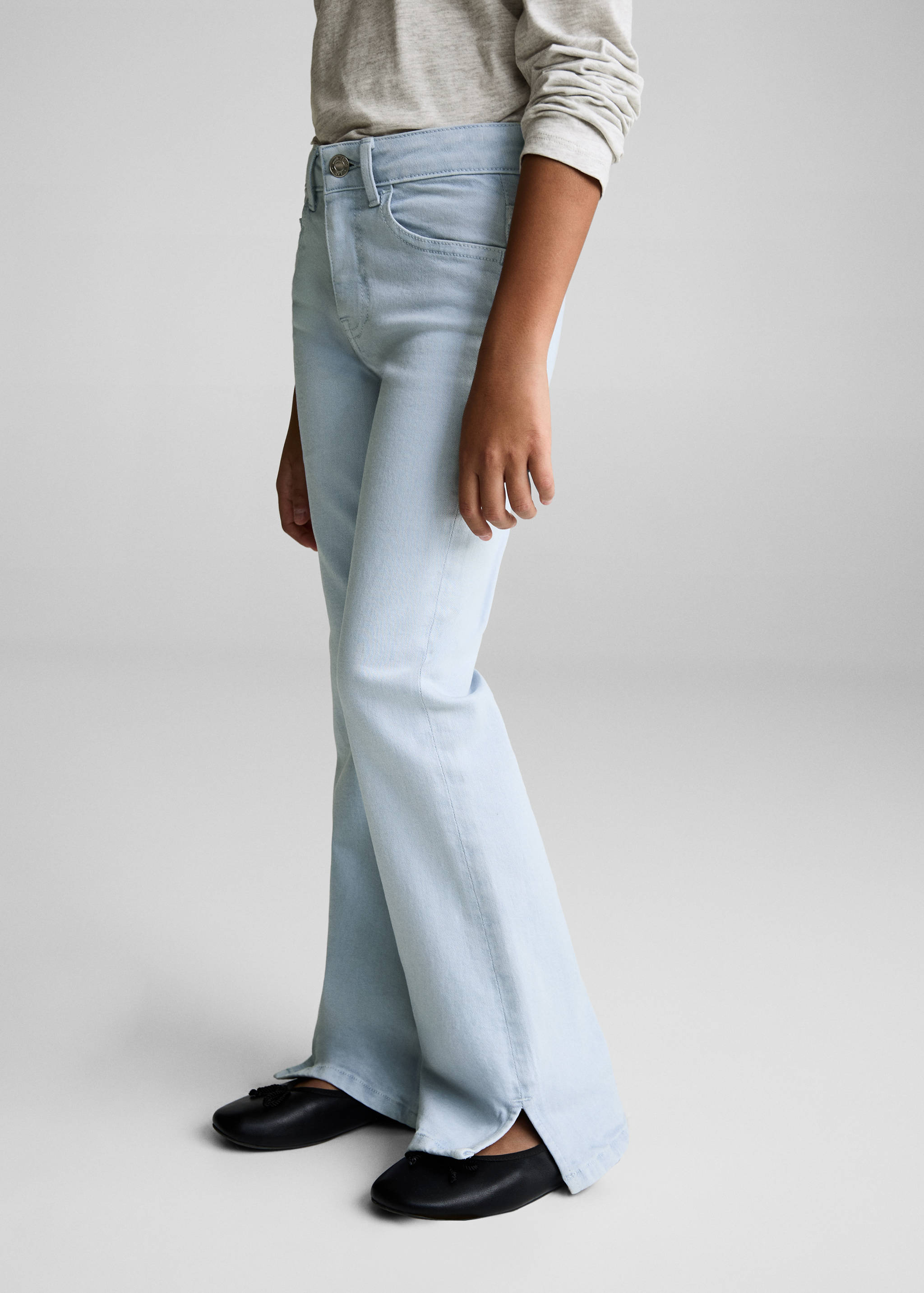 Flared jeans with slits - Medium plane