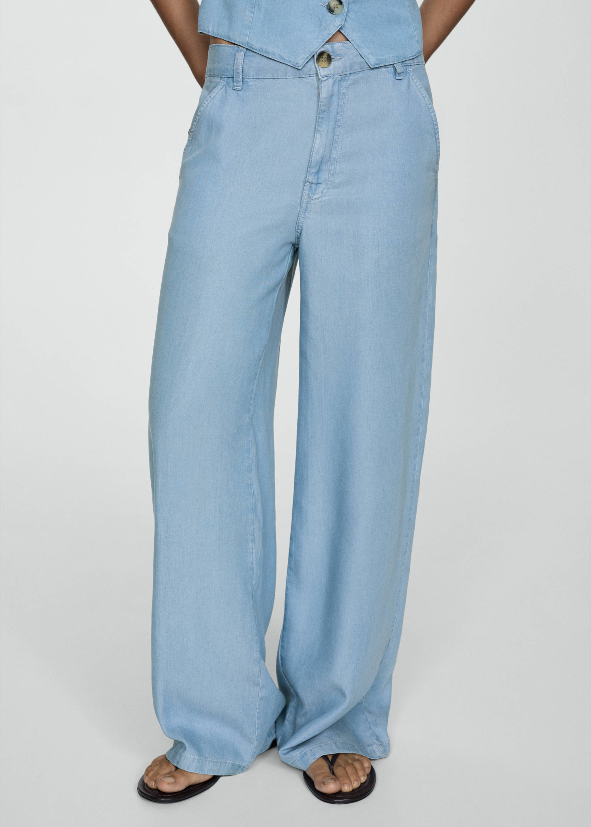 Wideleg-Hose aus Lyocell - Mittlere Ansicht