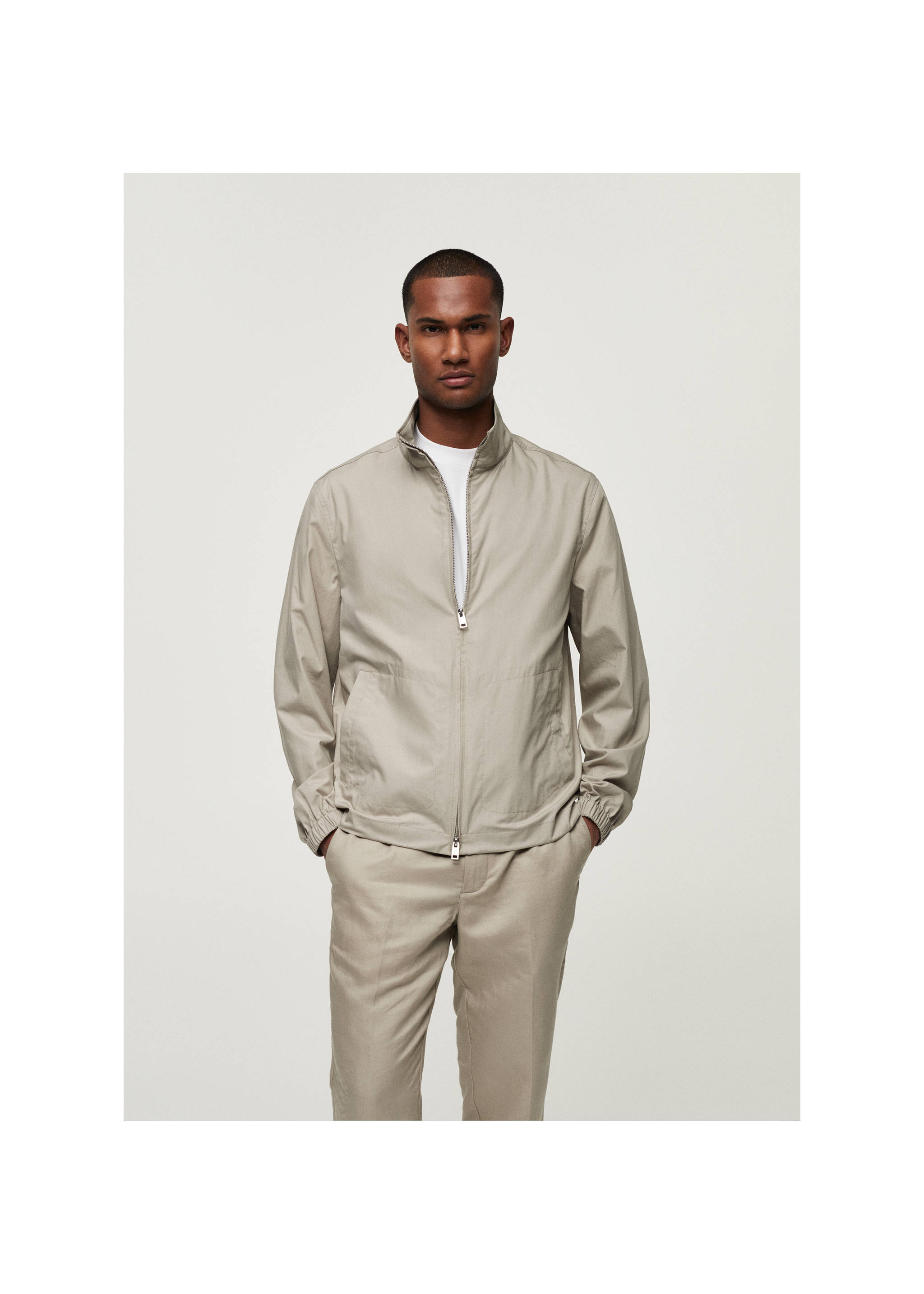 Zip-up lyocell jacket - Medium plane, Grey. Ref: 77042534-00.