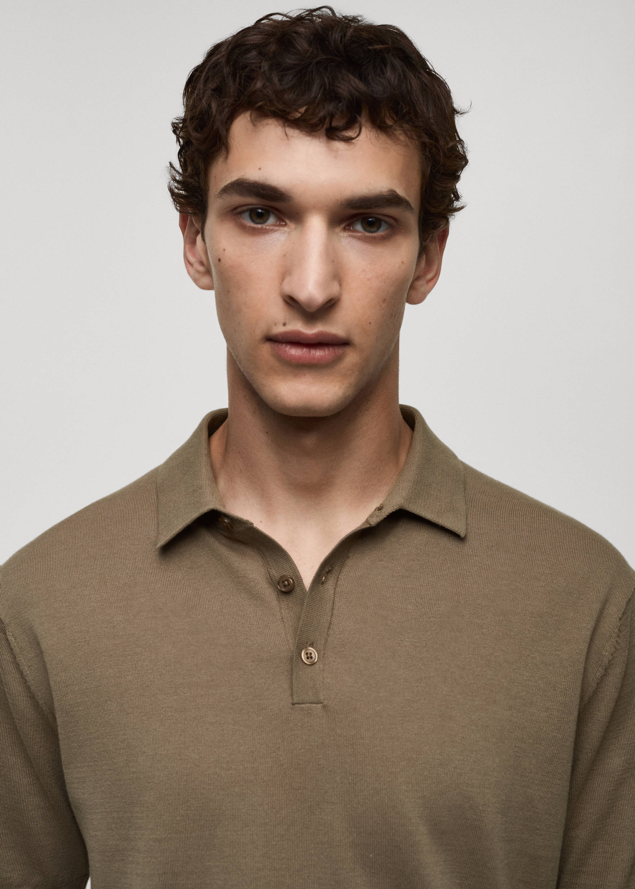 100% cotton knitted polo shirt - Details of the article 1
