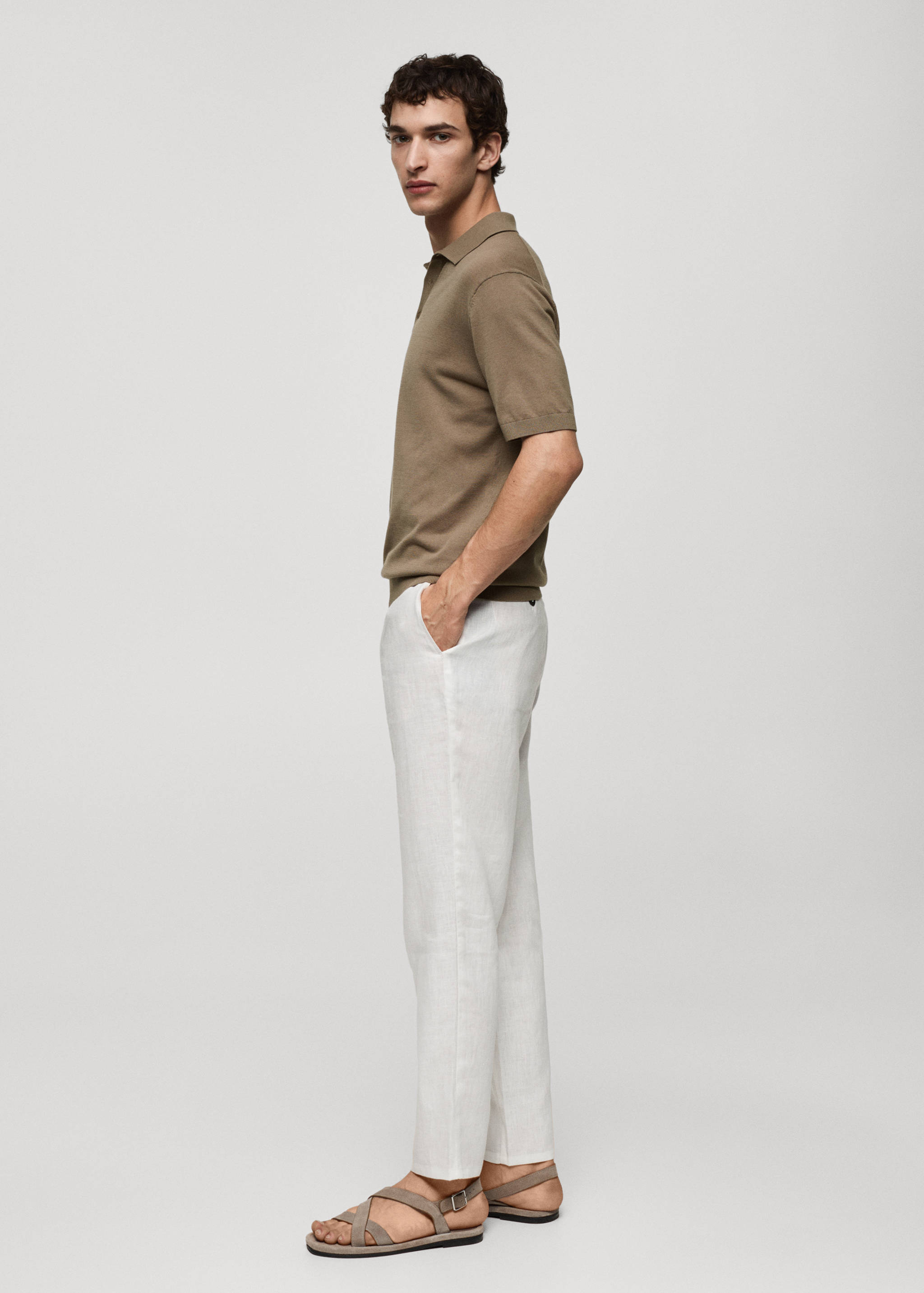 100% cotton knitted polo shirt - Details of the article 2