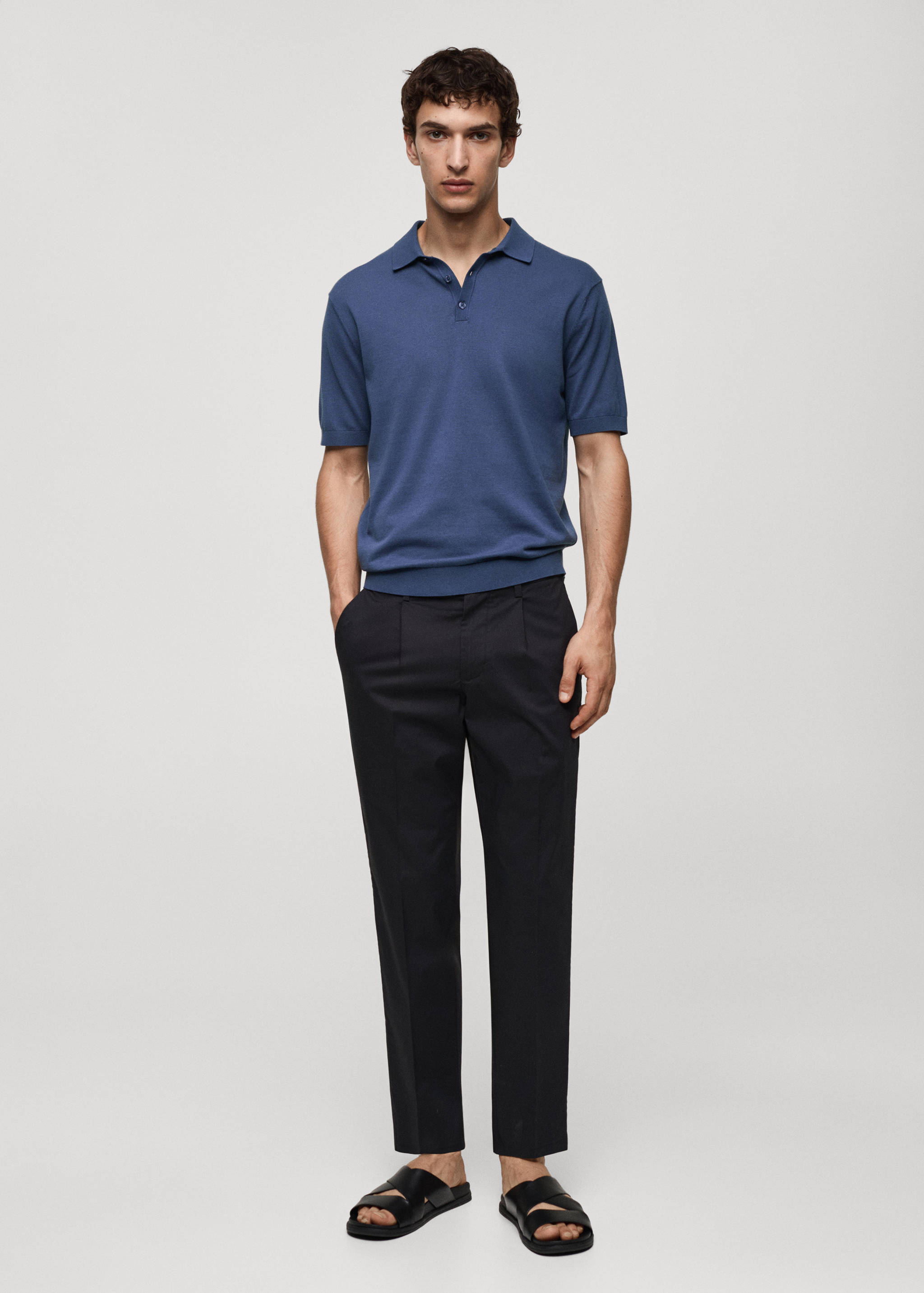 100% cotton knitted polo shirt - General plane