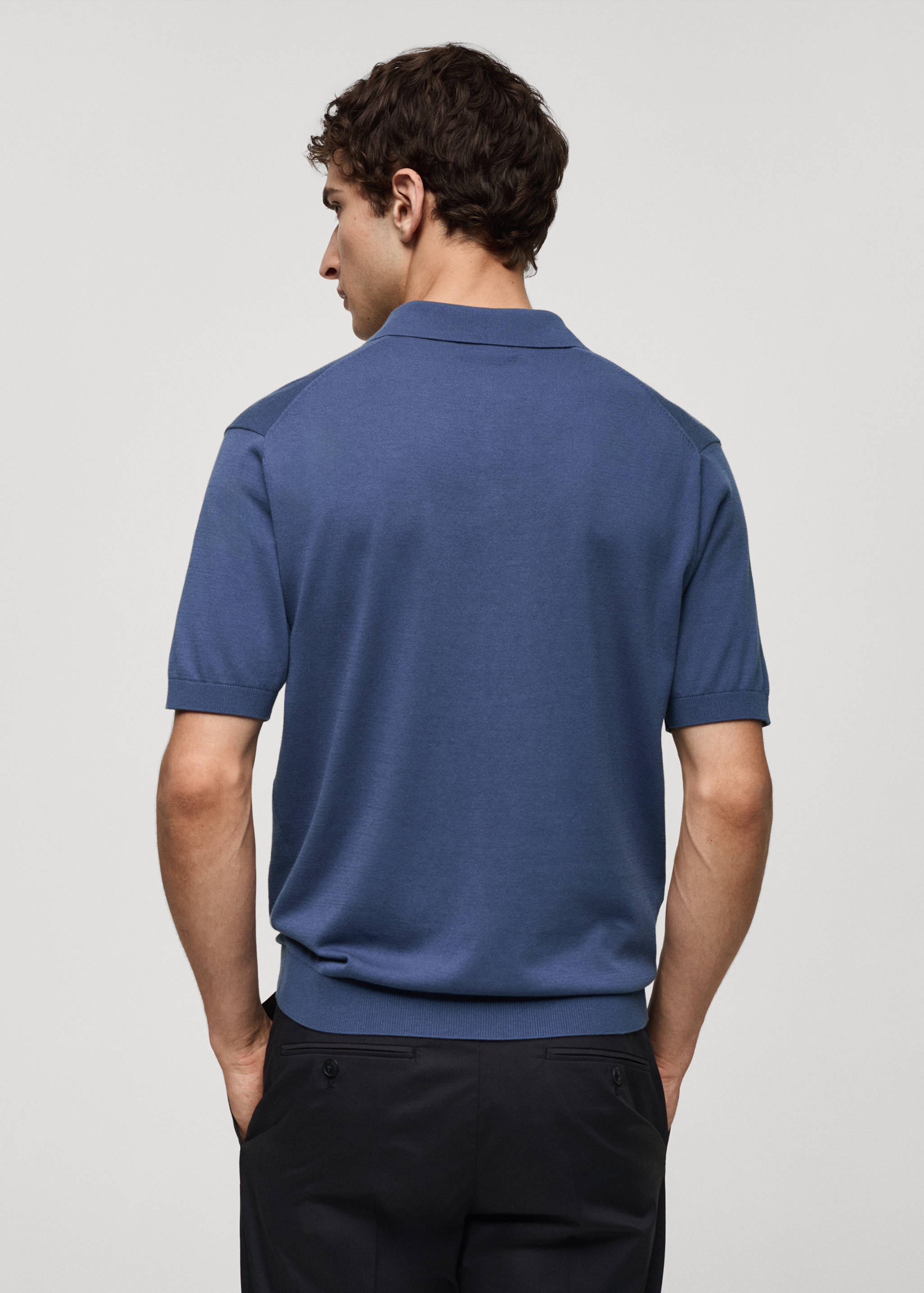 100% cotton knitted polo shirt - Reverse of the article