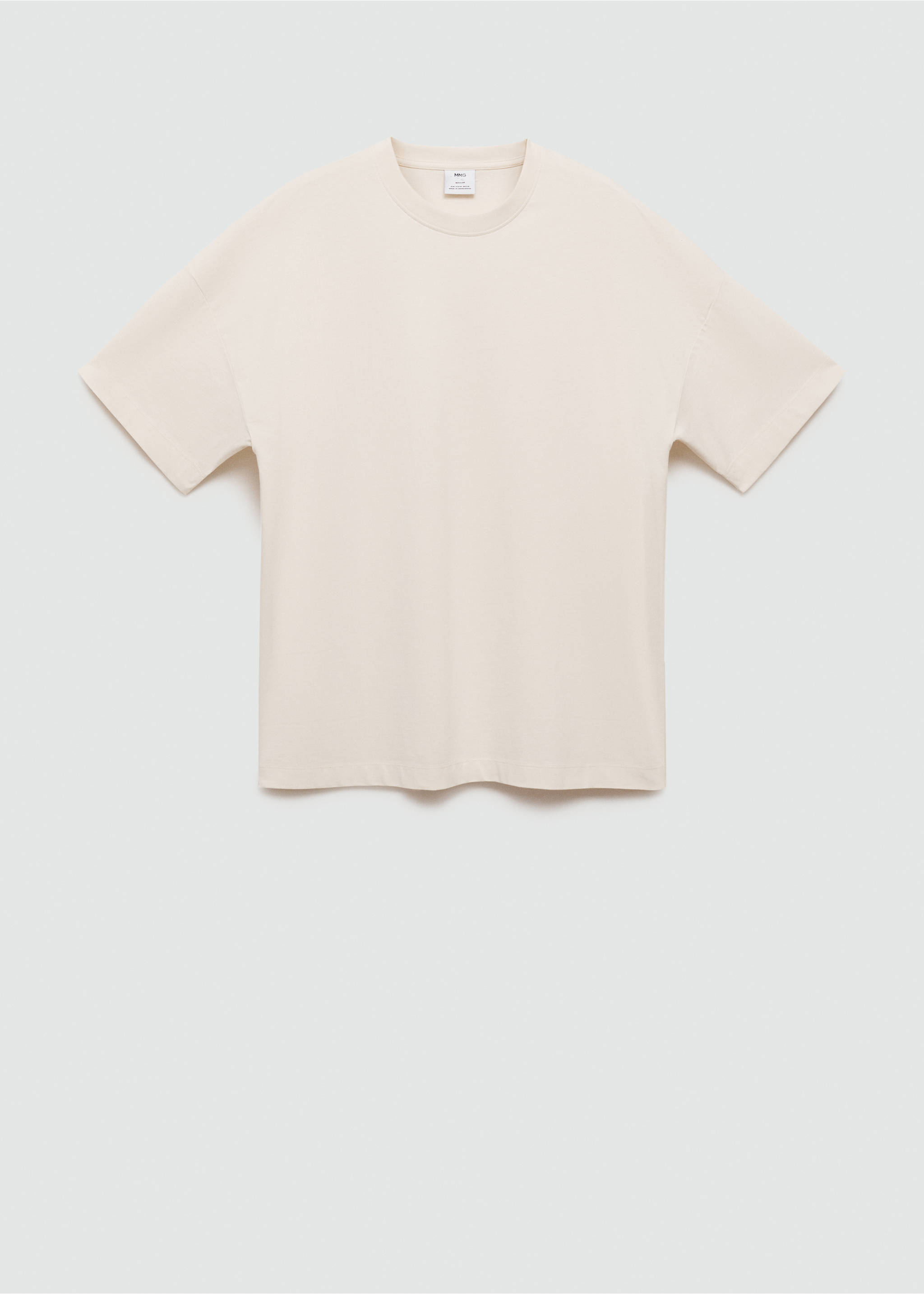 100% cotton oversized t-shirt - Article without model, Ecru. Ref: 77042539-00.