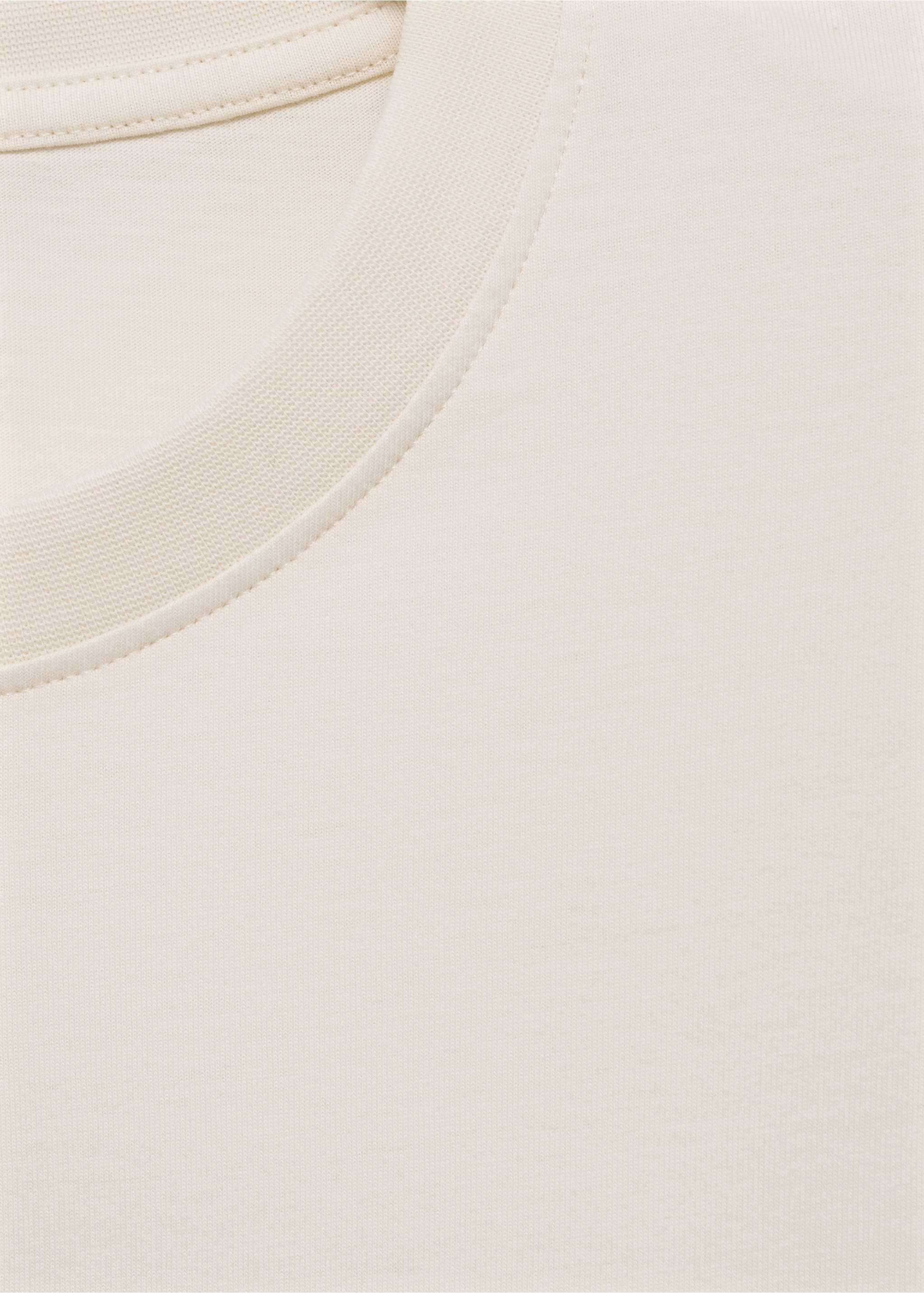 100% cotton oversized t-shirt - Details of the article 8, Ecru. Ref: 77042539-00.
