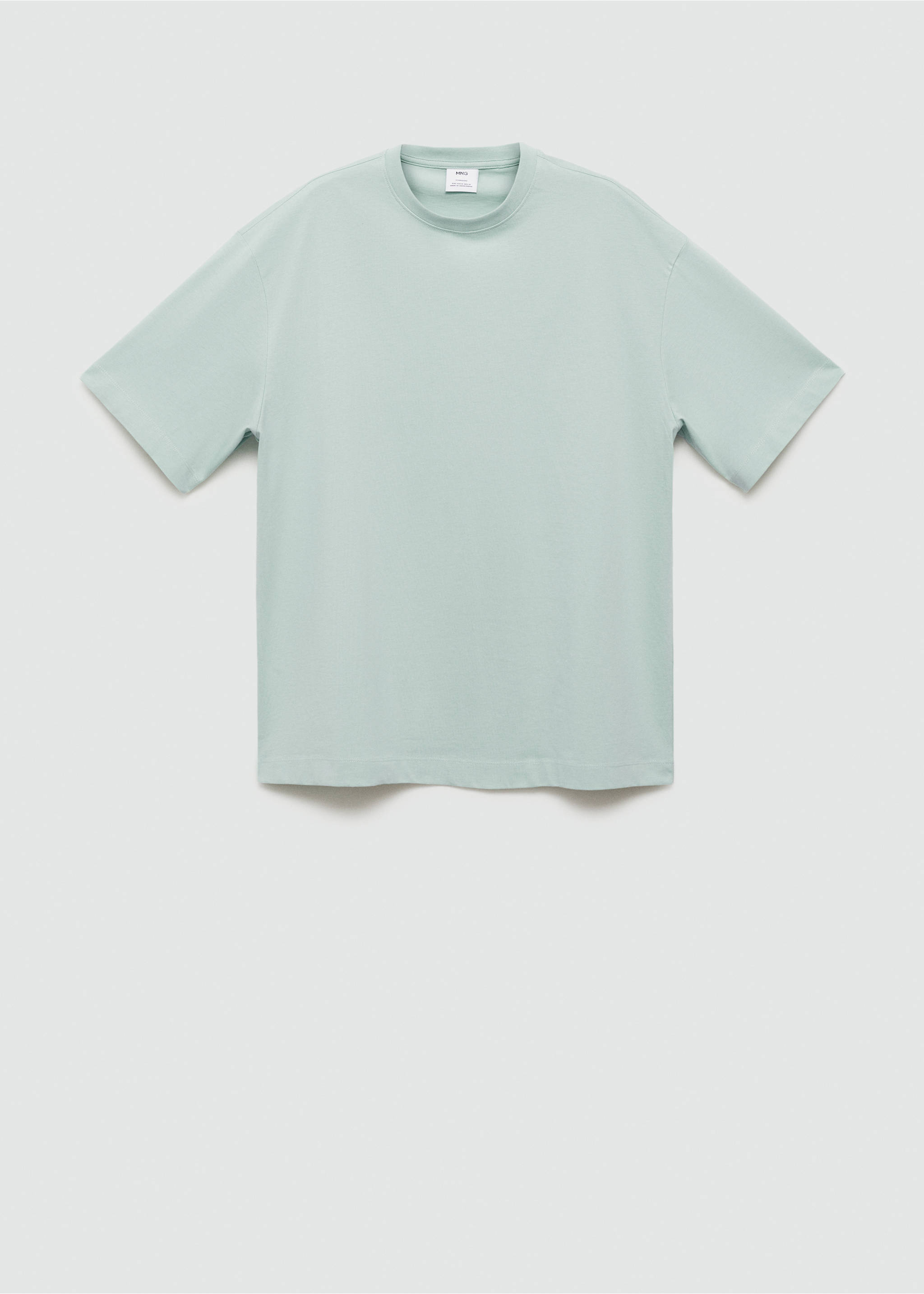 100% cotton oversized t-shirt - Article without model, Aqua Green. Ref: 77042539-00.