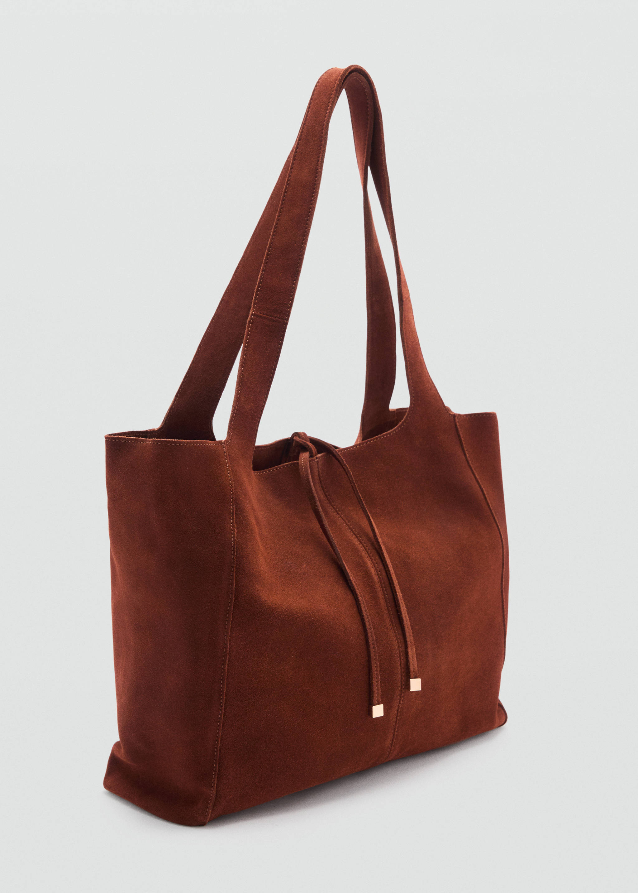 Leather shopper bag - Medium plane