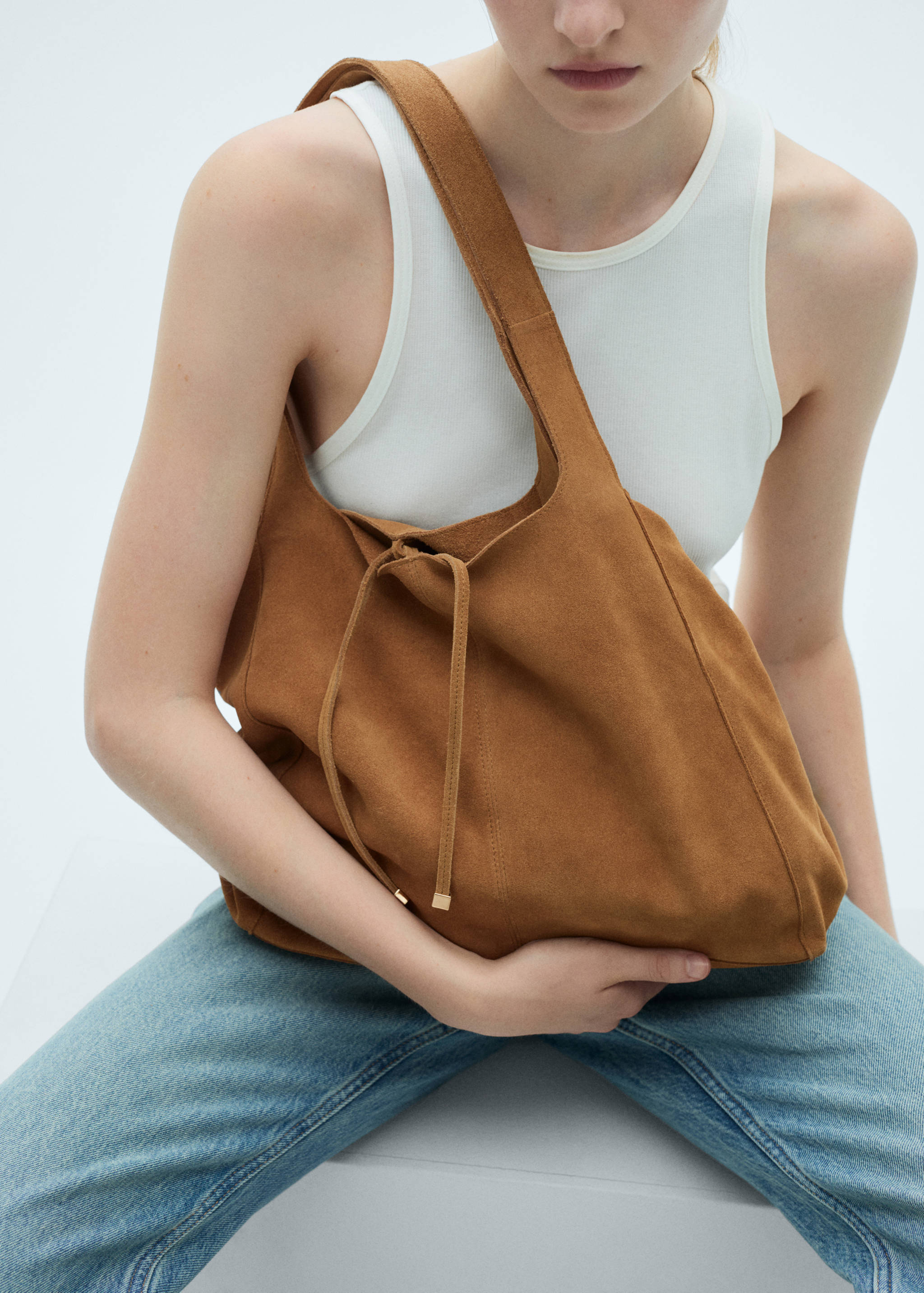 Leather shopper bag - General plane