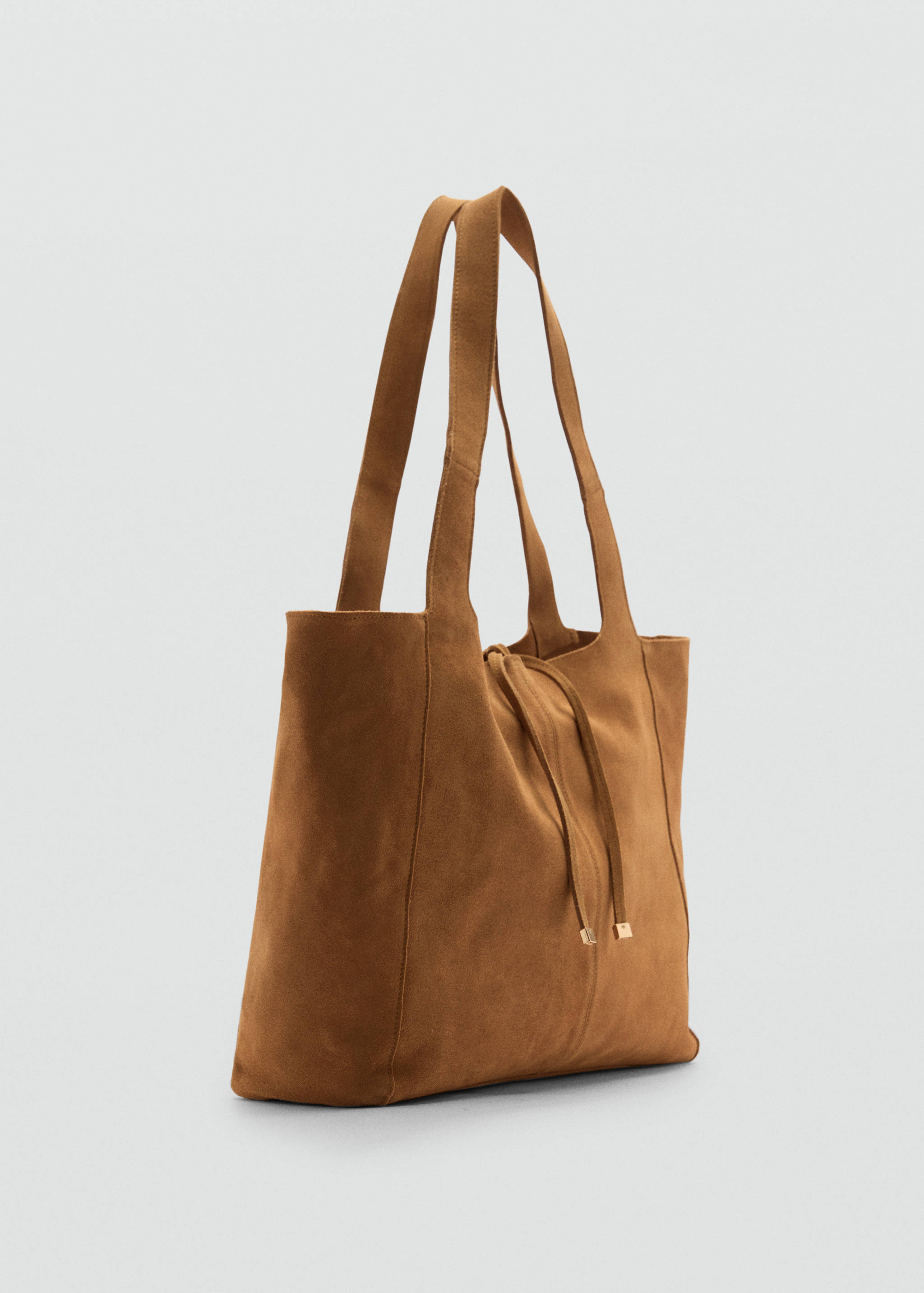 Leather shopper bag - Medium plane