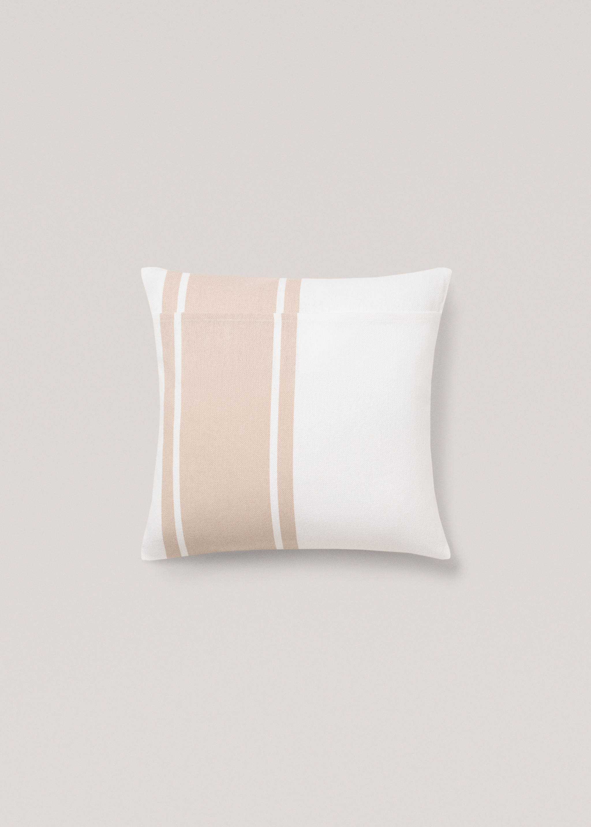 Kissenhülle aus Baumwolle mit Streifenmuster, 45 x 45 cm - Detail des Artikels 1