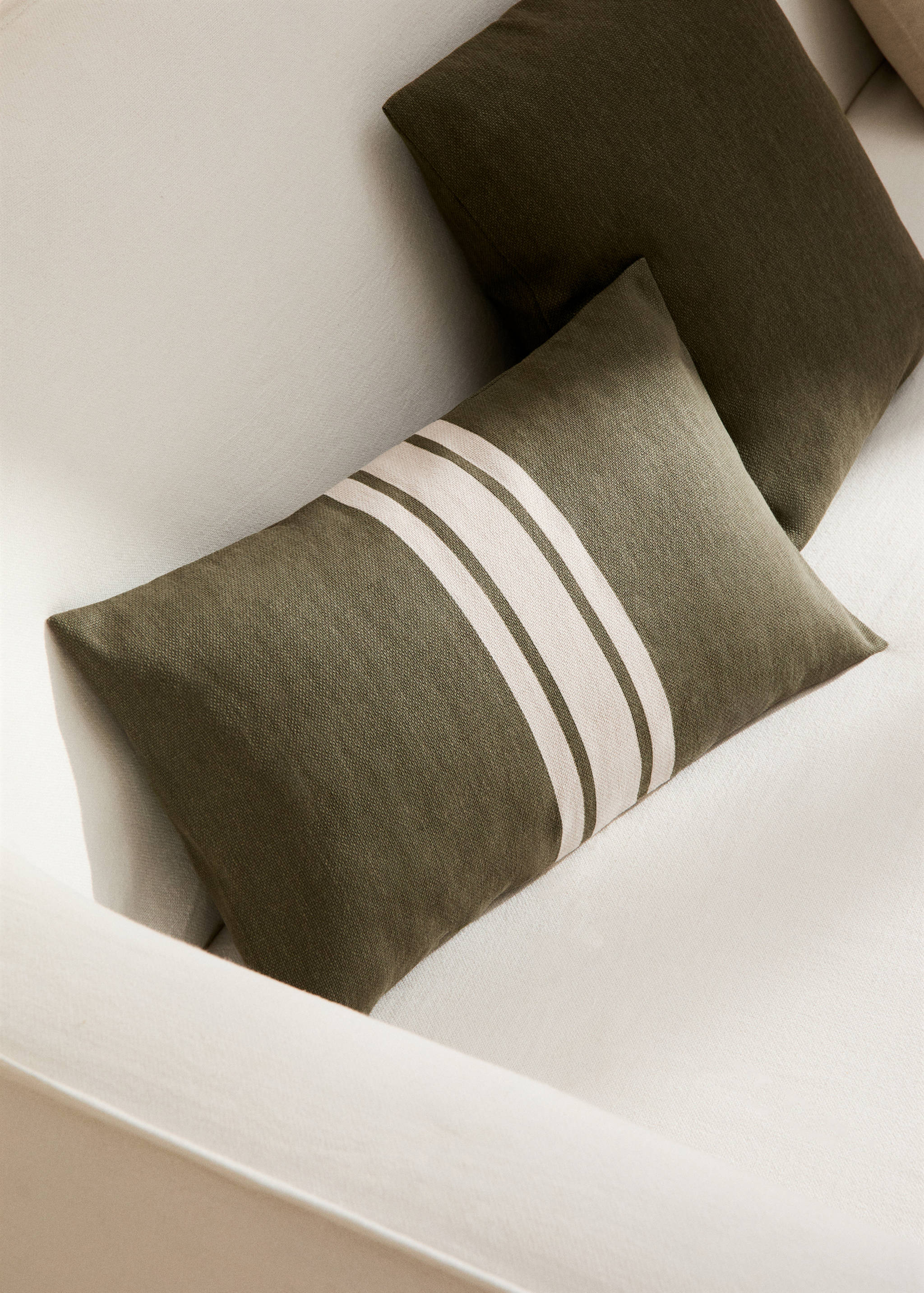 Double-stripe cotton cushion cover 30x50cm - General plane