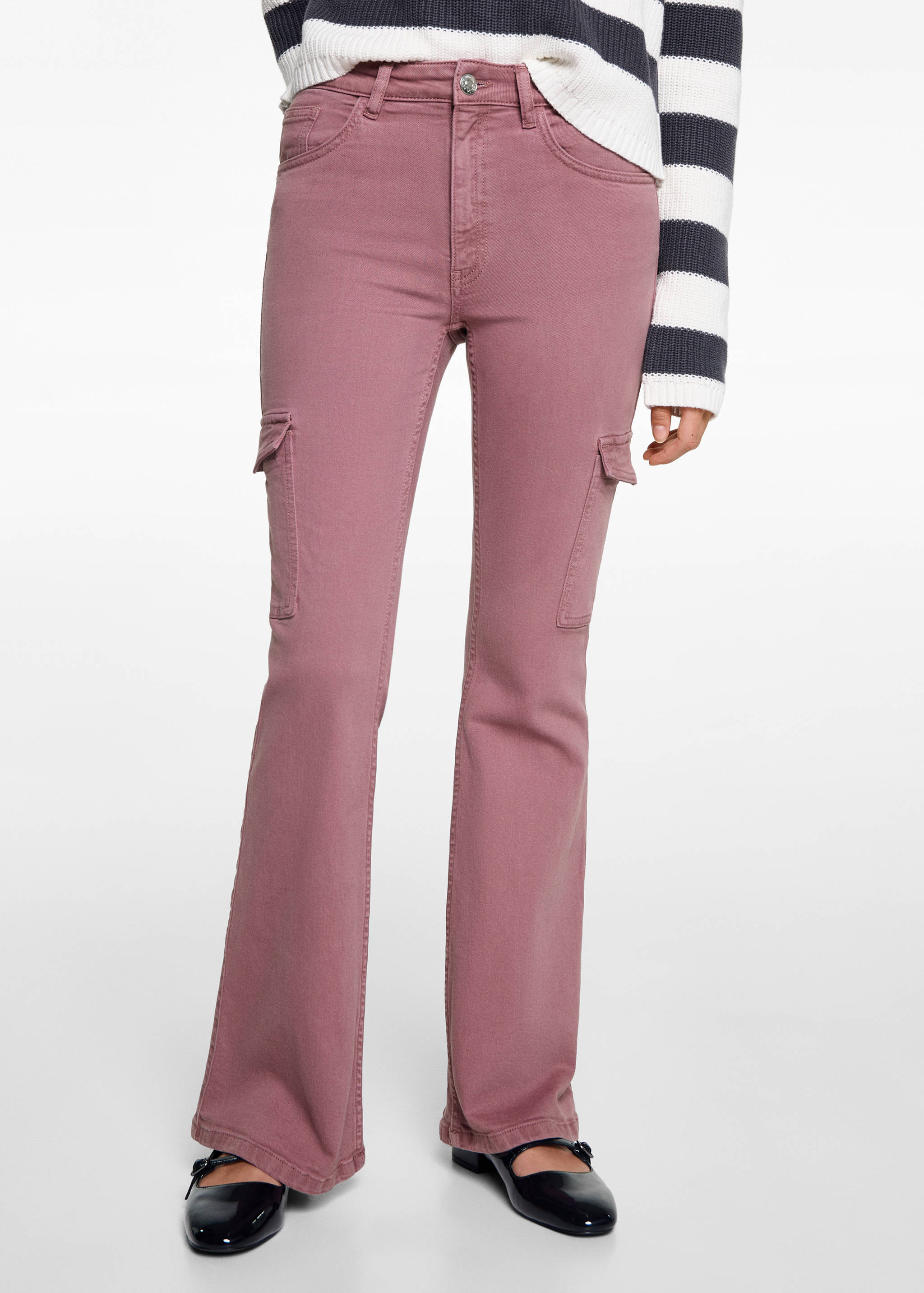 Flared cargo jeans - Medium plane