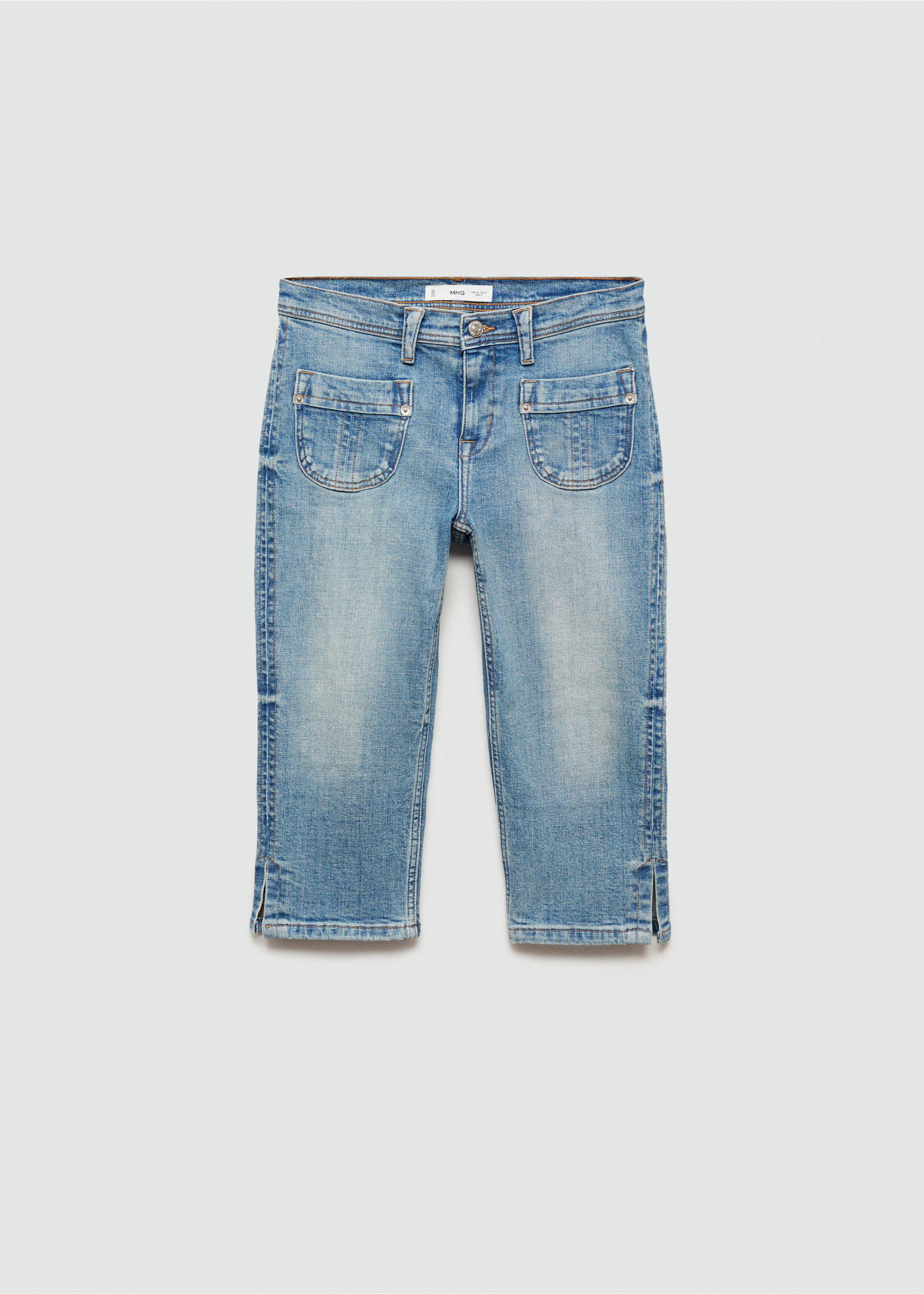 Jean capri poches - Article sans modèle, Bleu moyen. Ref: 77042917-00.