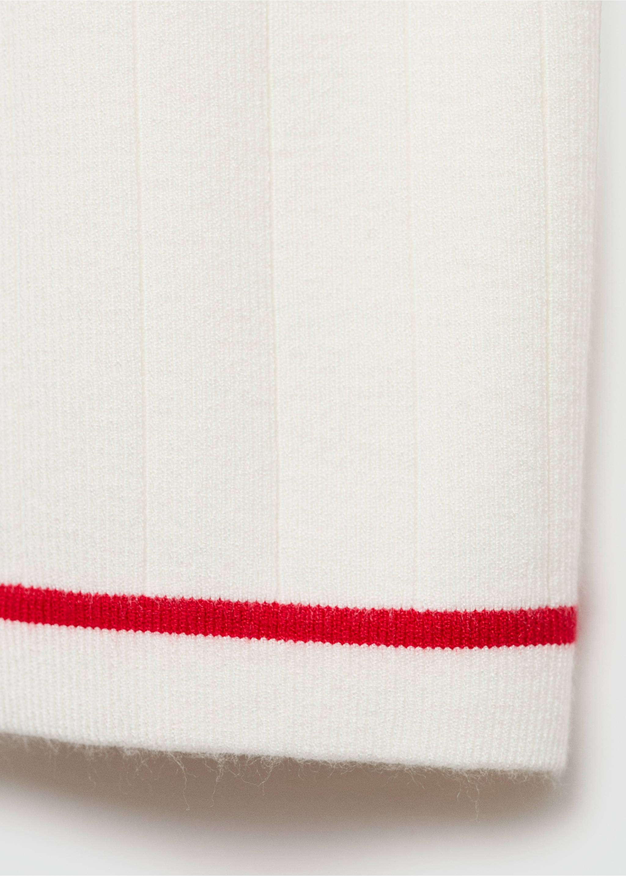 Short dress with contrasting trim - Details of the article 0, Ecru. Ref: 77042918-00.