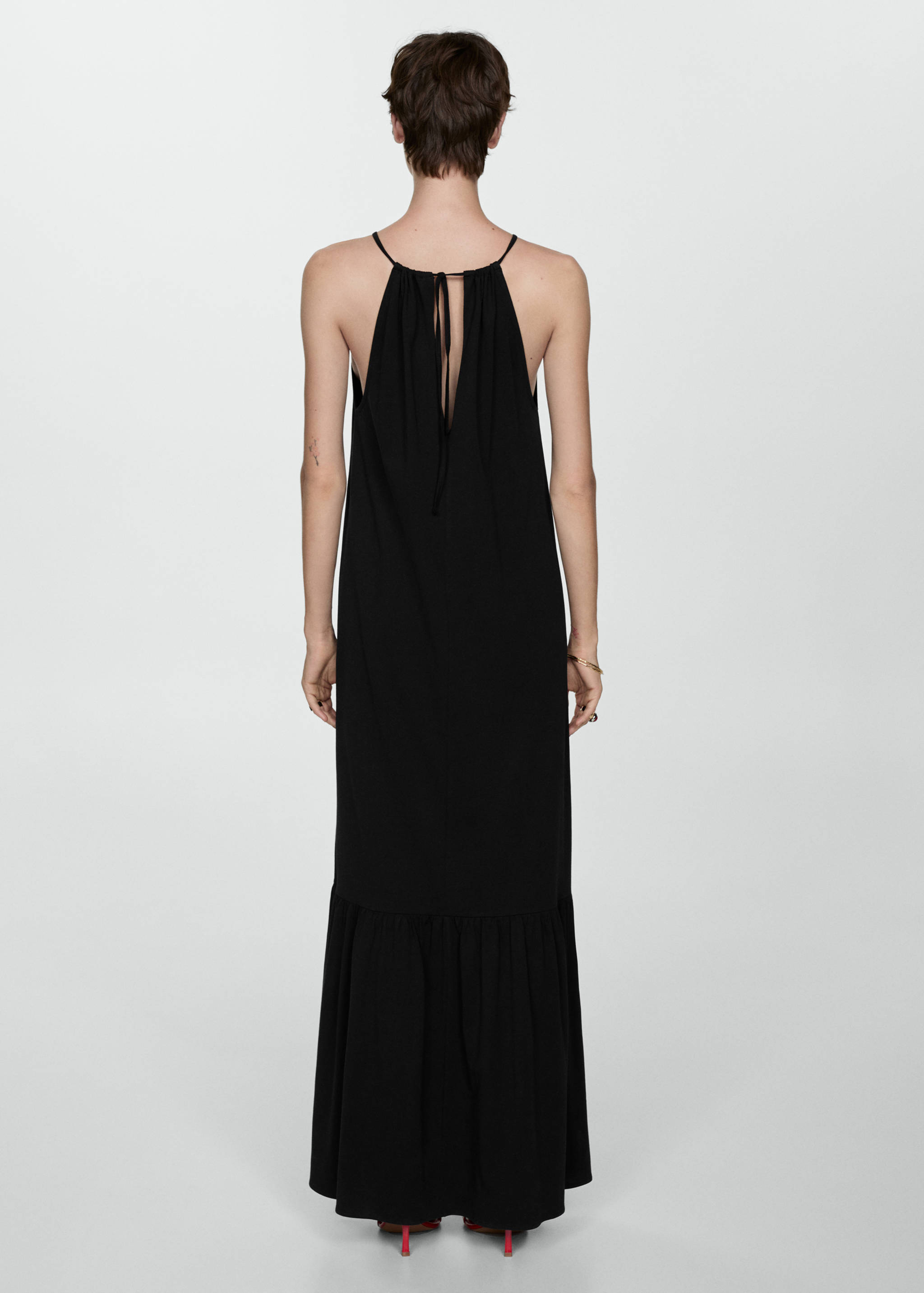 Duga pamučna haljina - Stražnji dio artikla