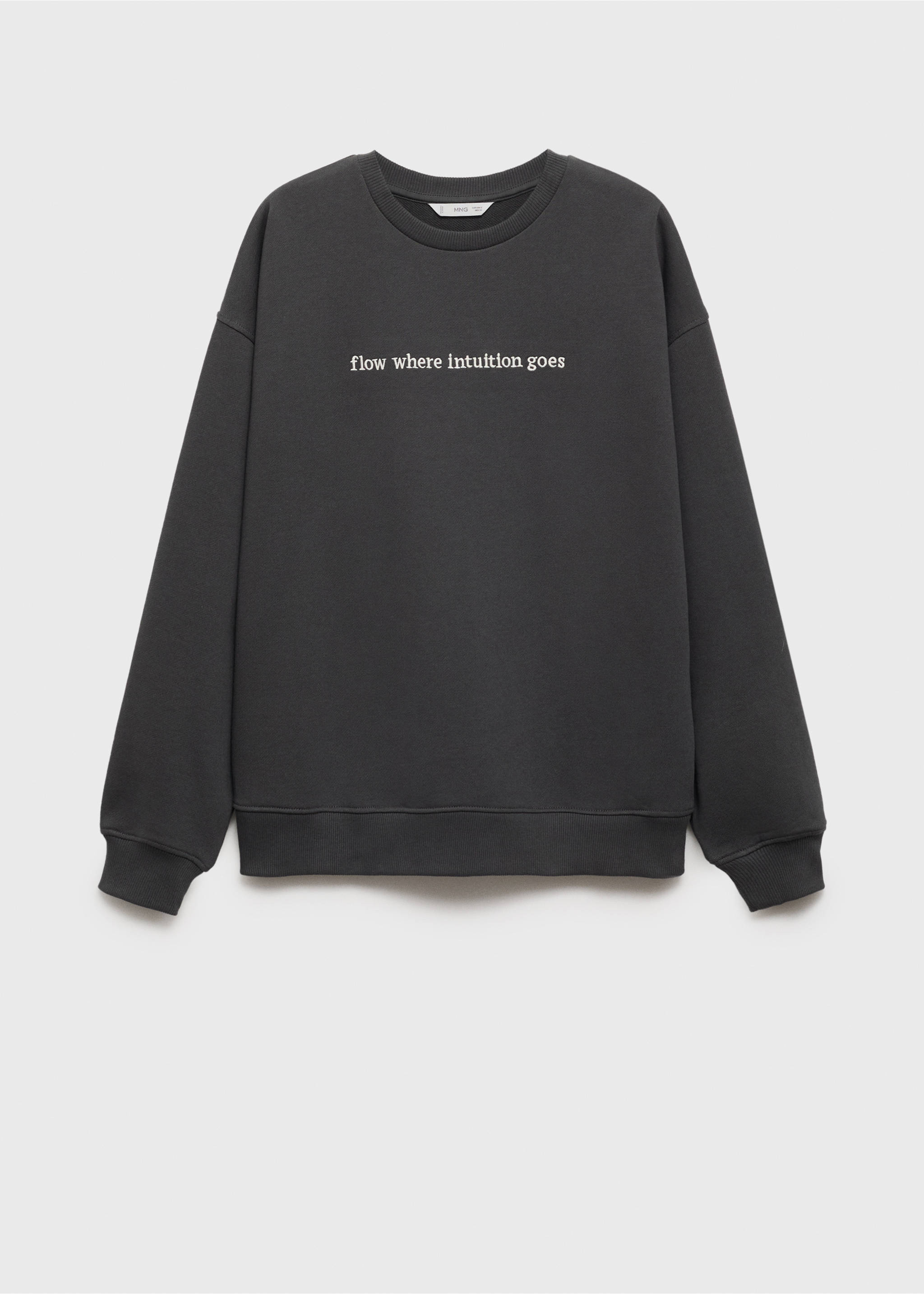 Sweat-shirt coton détails brodés - Article sans modèle, Gris anthracite. Ref: 77042935-00.