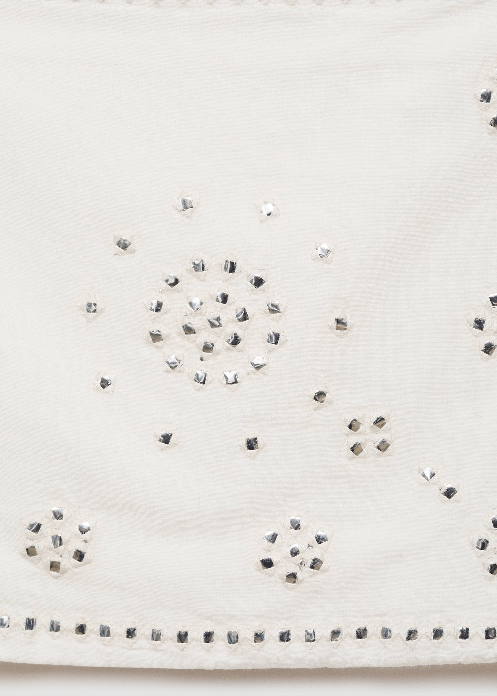 Mini skirt rhinestone bow - Details of the article 8, White. Ref: 77043260-00.