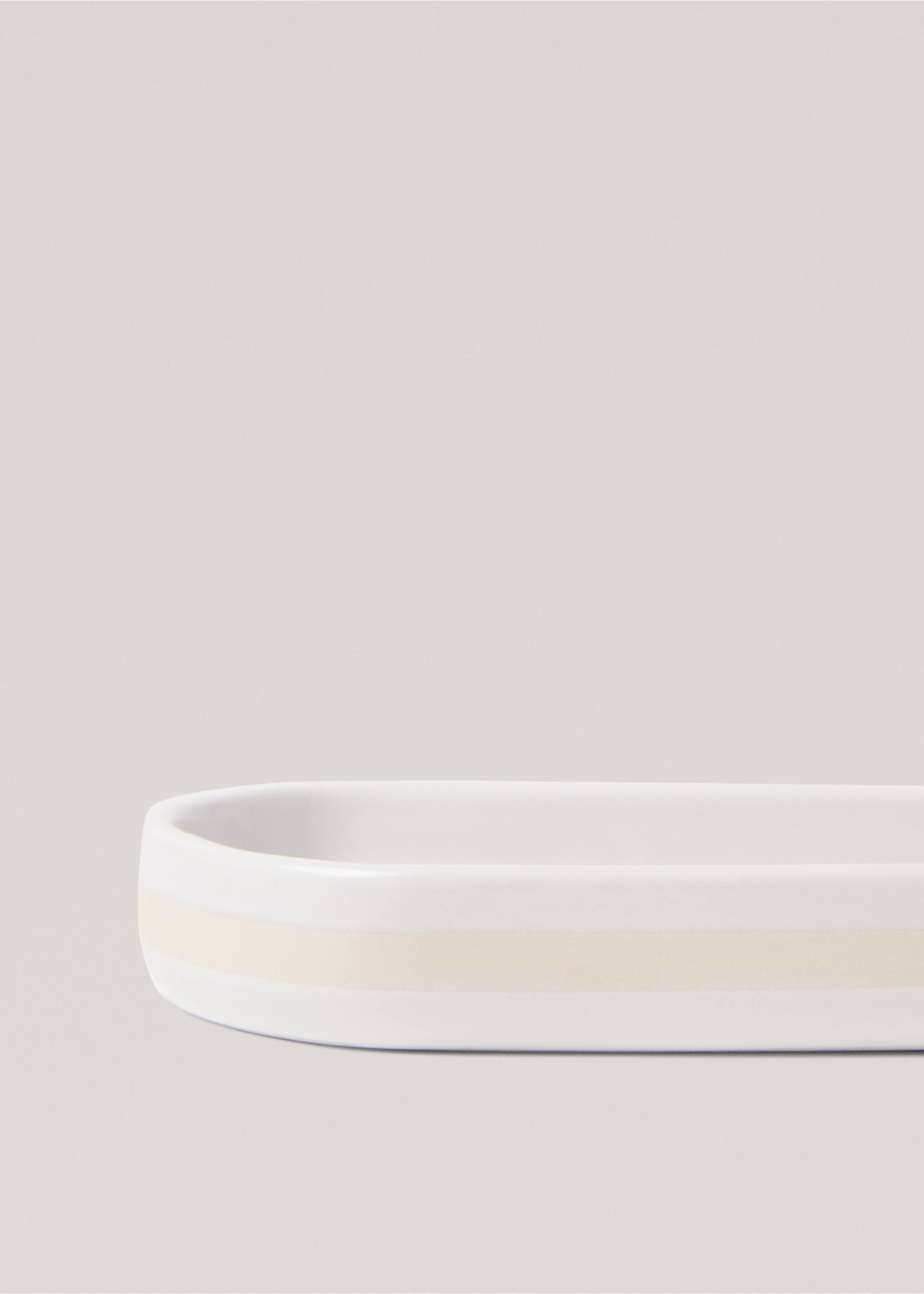 Stoneware bathroom tray - Details of the article 2, White. Ref: 77043262-00.