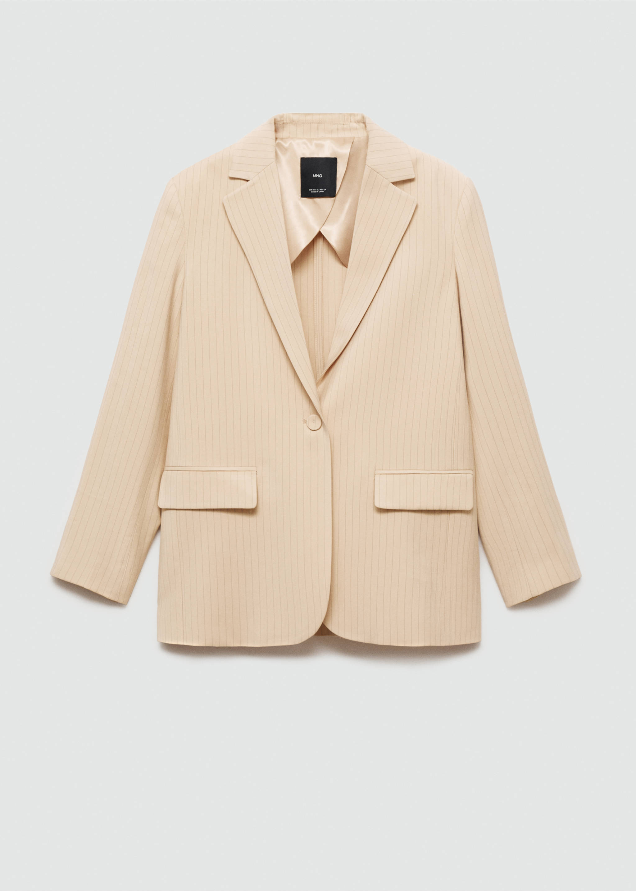 Blazer de fato às riscas - Artigo sem modelo, Bege. Ref: 77043265-00.