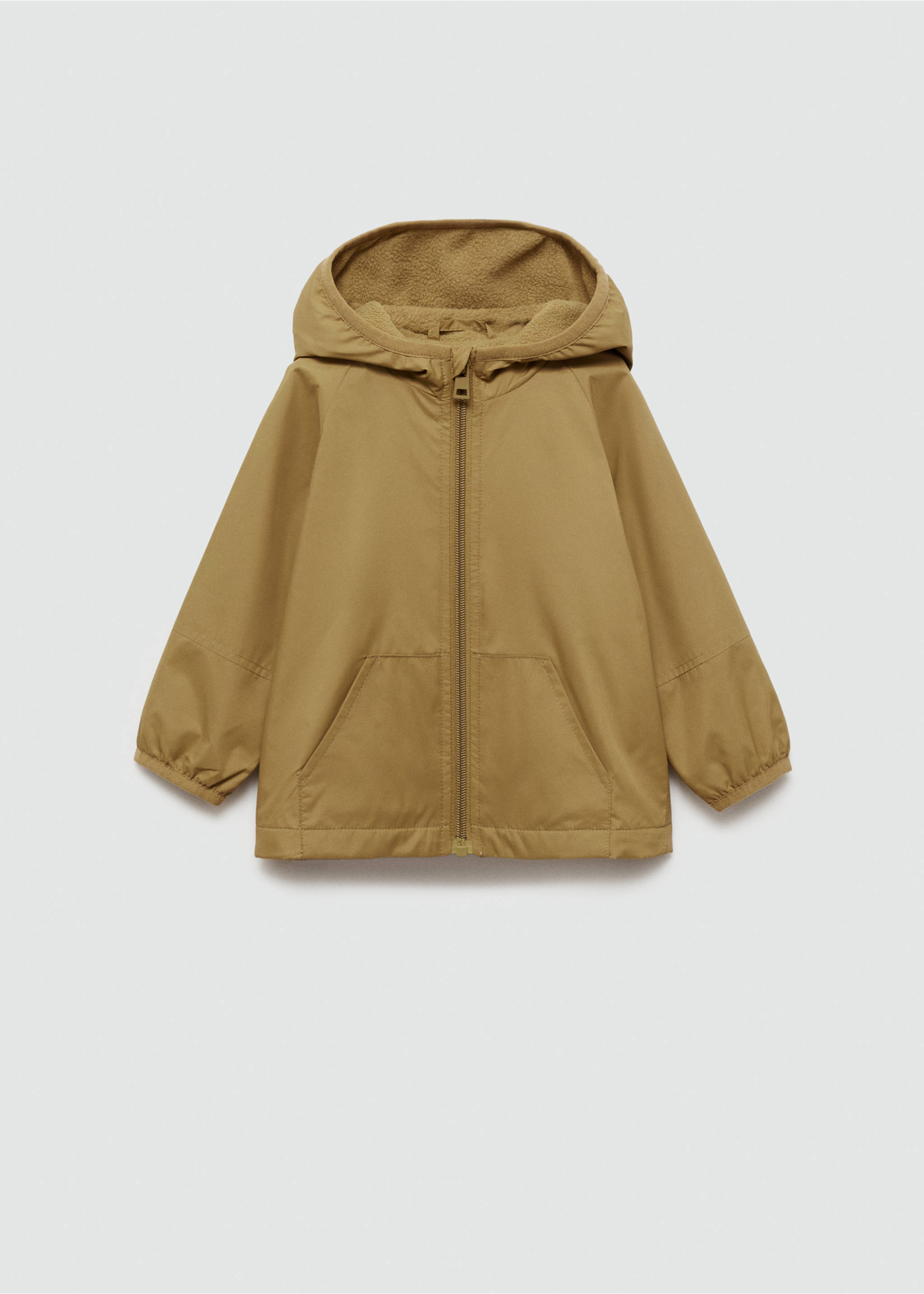 Hooded coat - Article without model, Khaki. Ref: 77043268-00.