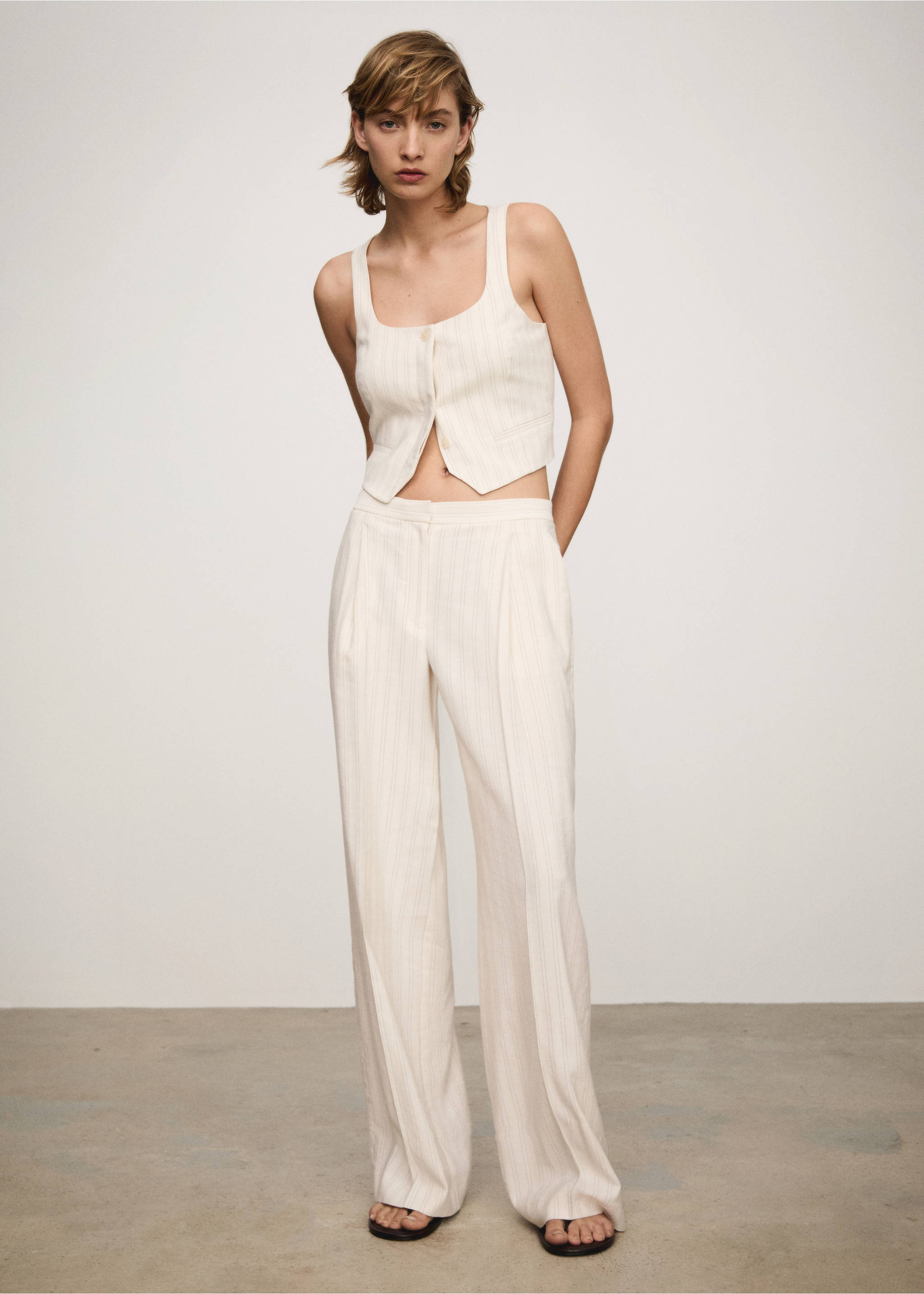 Randig kostymväst - Allmän bild, Rå. Ref: 77043271-00.