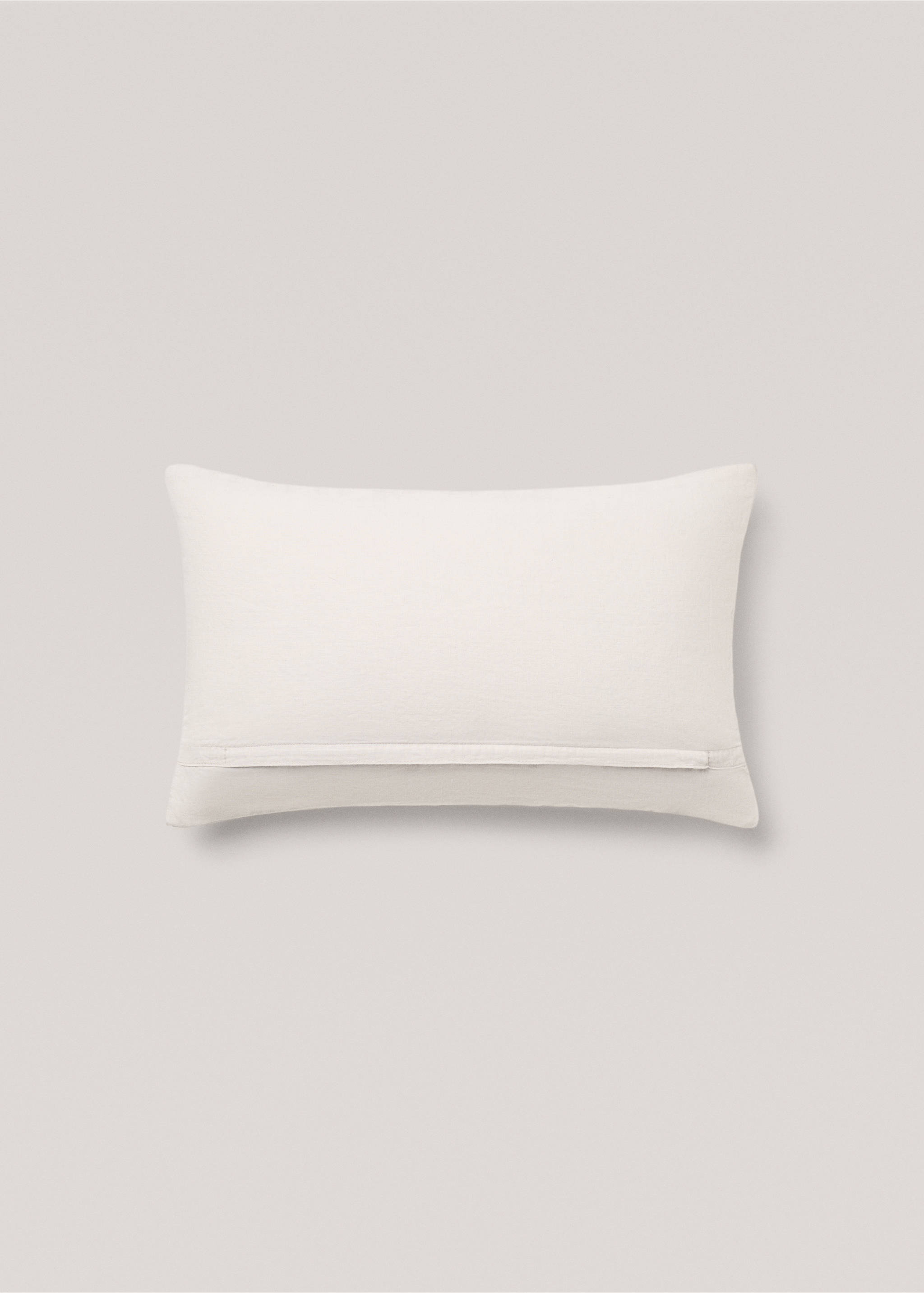 100% linen striped cushion cover 30x50cm - Details of the article 1, Aqua Green. Ref: 77043276-00.