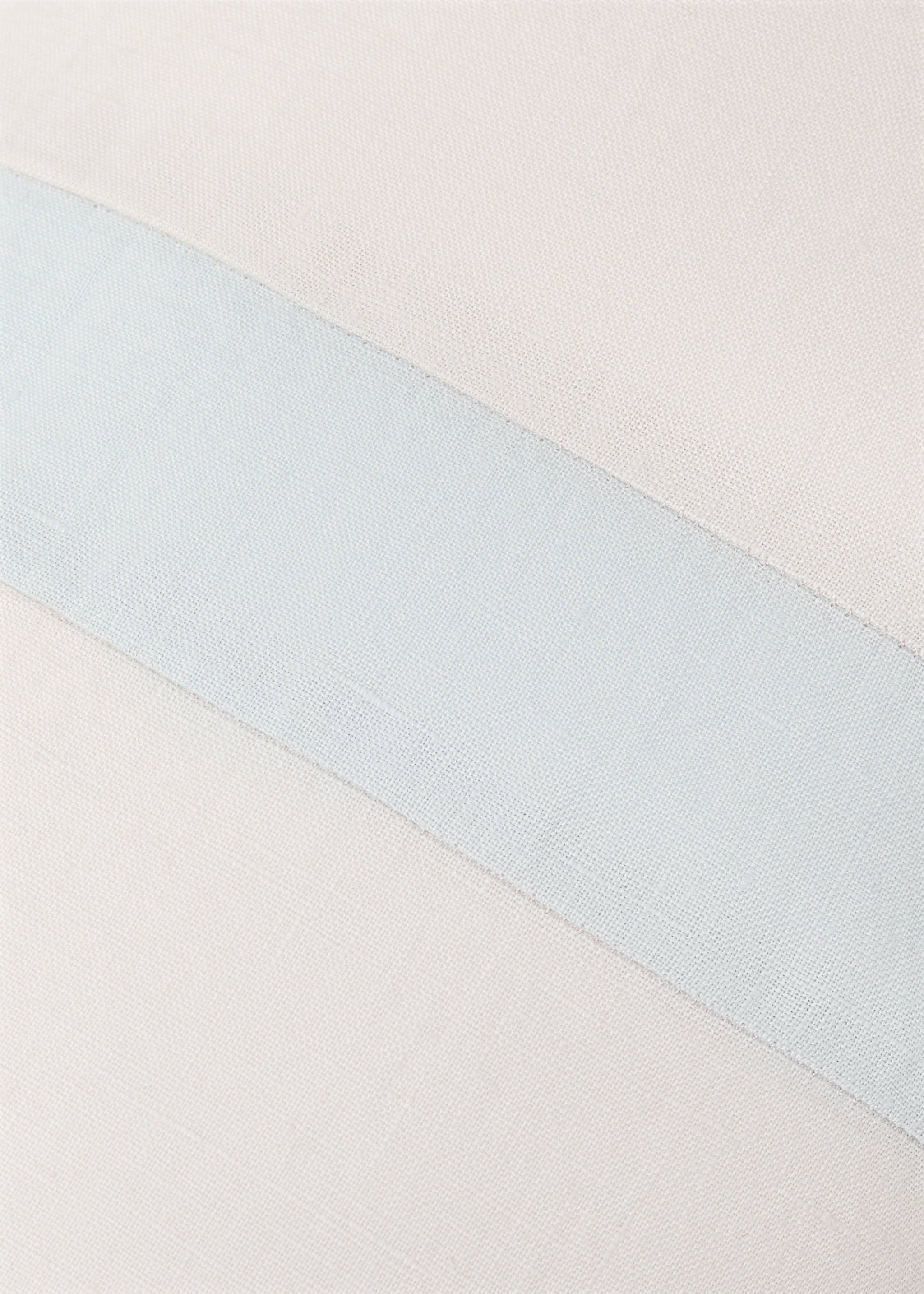 100% linen striped cushion cover 30x50cm - Details of the article 3, Aqua Green. Ref: 77043276-00.