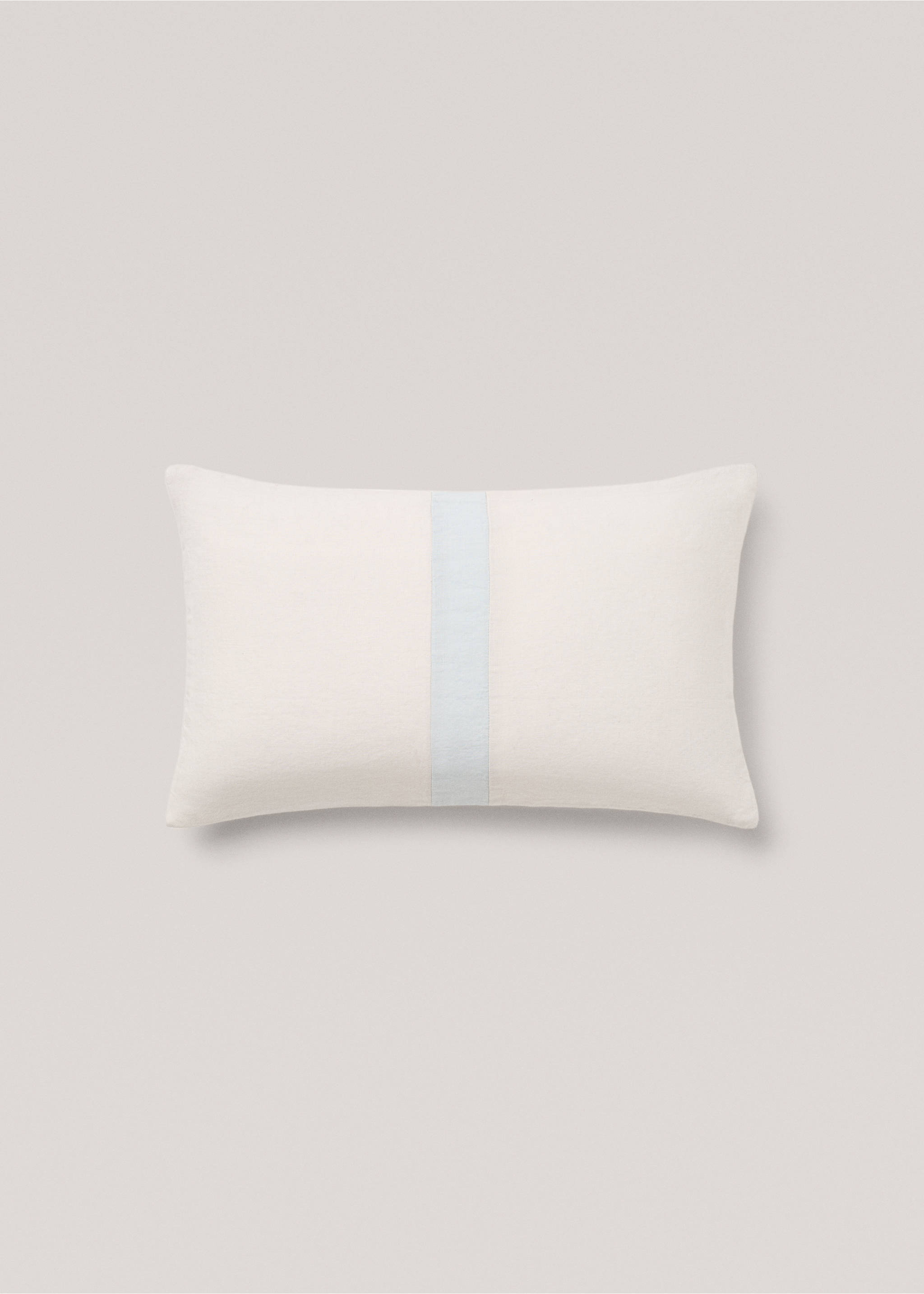100% linen striped cushion cover 30x50cm - Article without model, Aqua Green. Ref: 77043276-00.