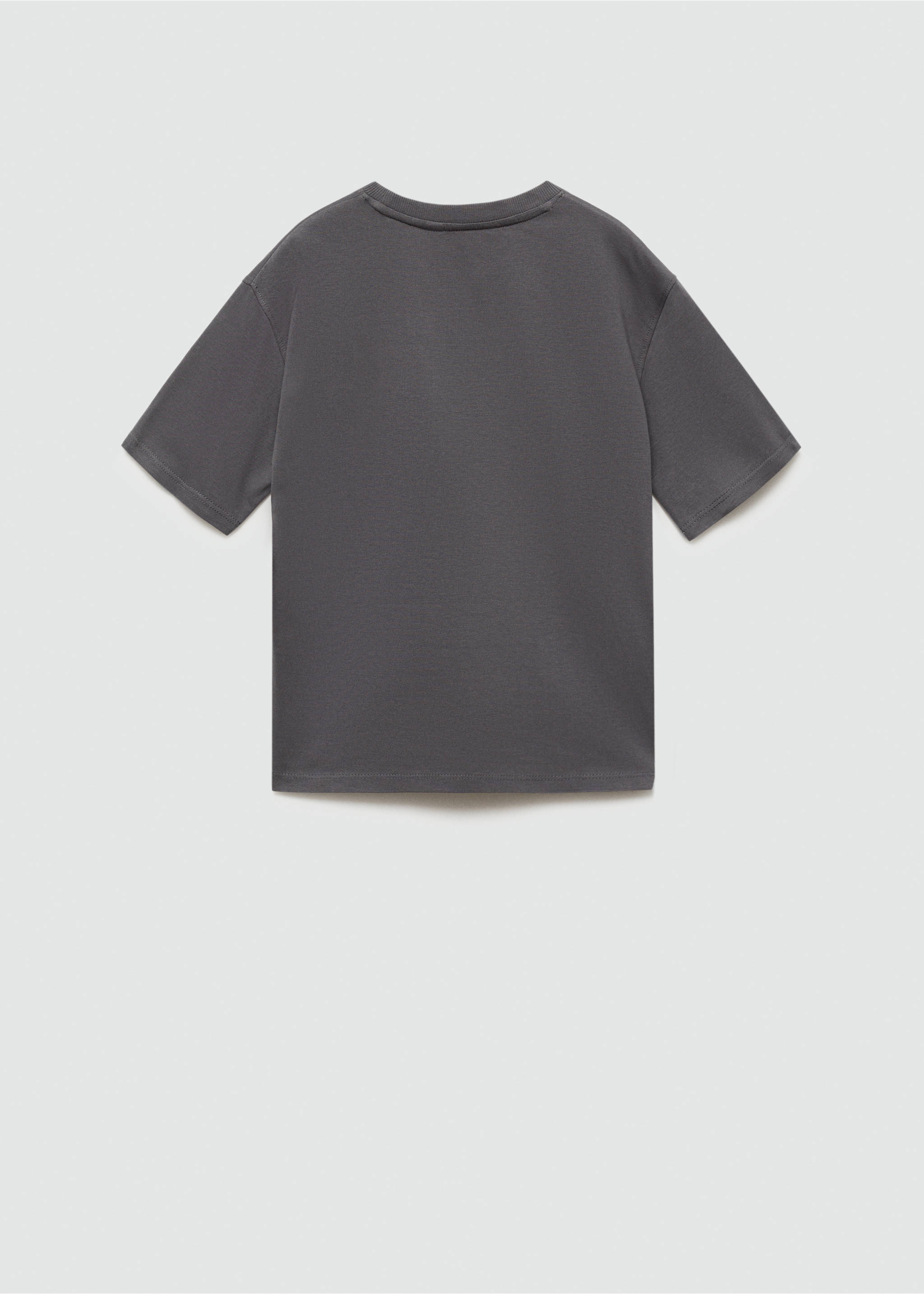 Printed cotton-blend T-shirt - Reverse of the article, Charcoal. Ref: 77043282-00.