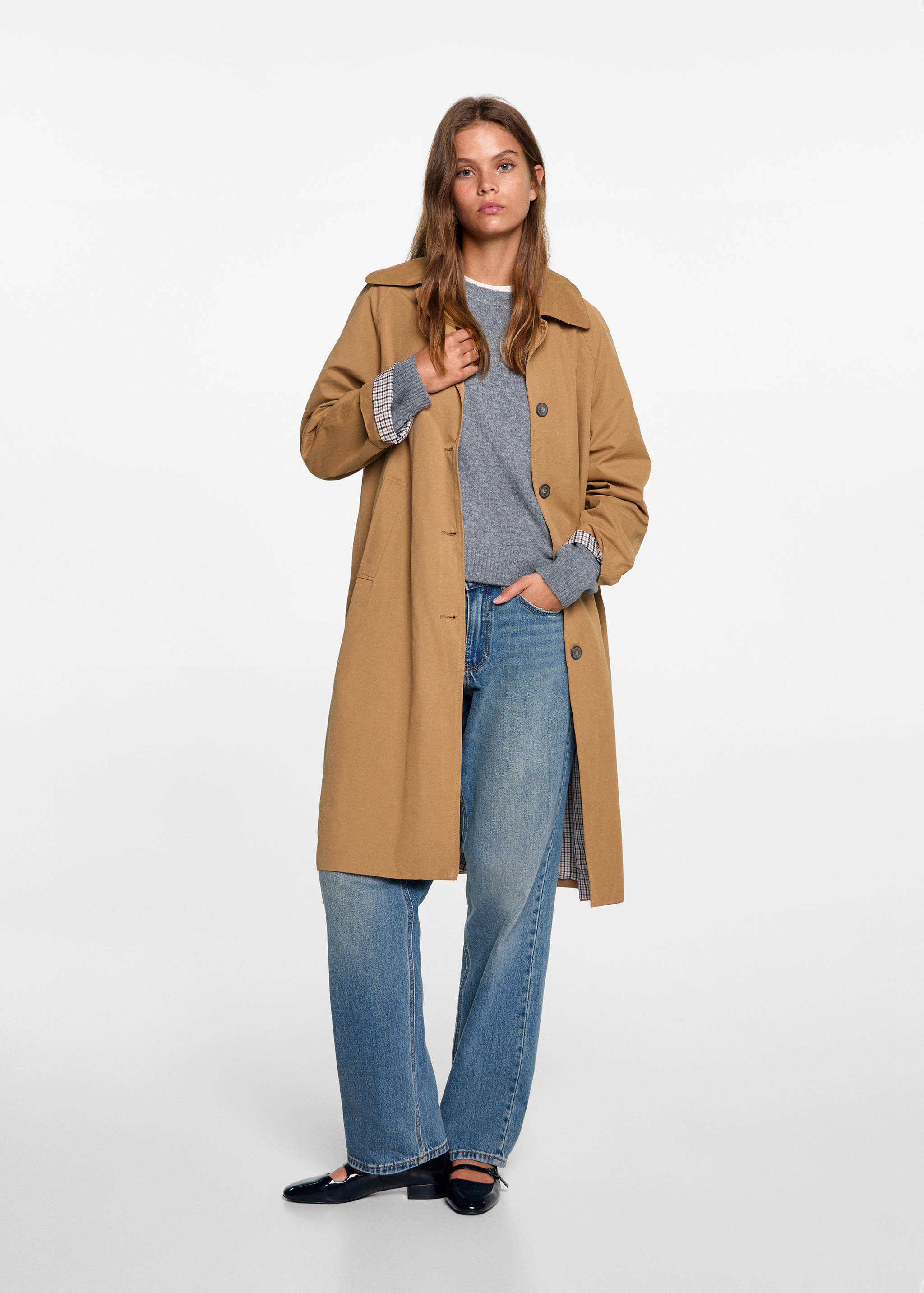Classic long trench coat - General plane