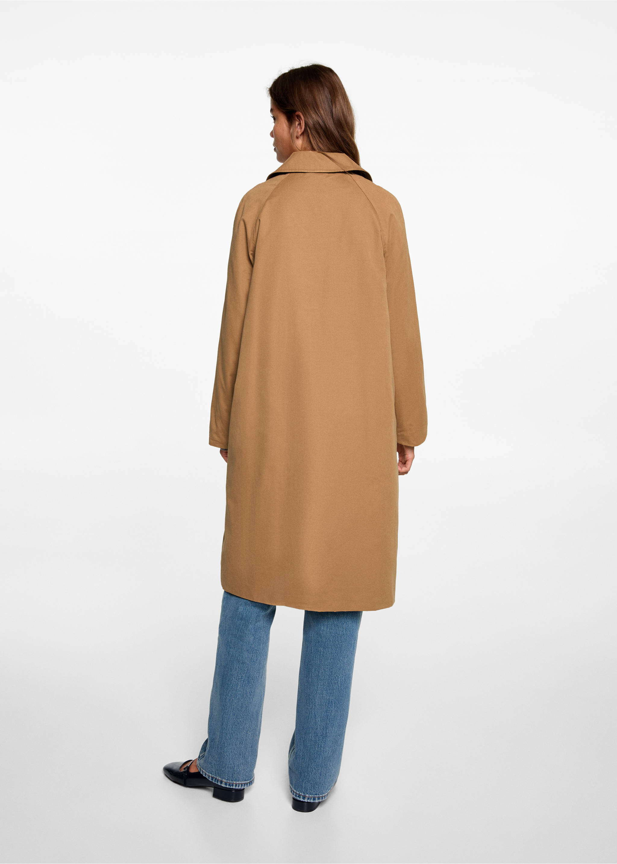 Classic long trench coat - Reverse of the article, Beige. Ref: 77043284-00.