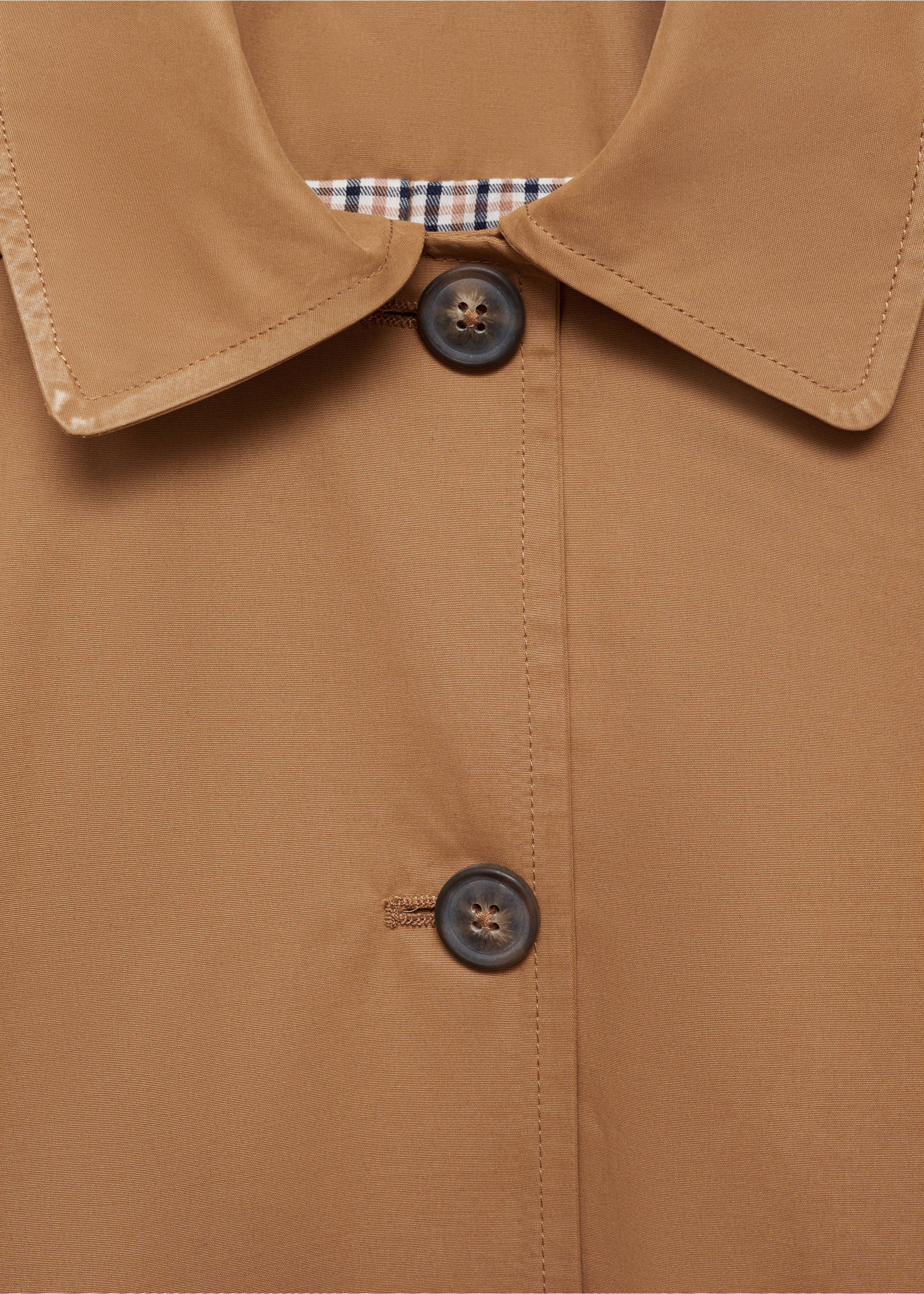 Classic long trench coat - Details of the article 8, Beige. Ref: 77043284-00.