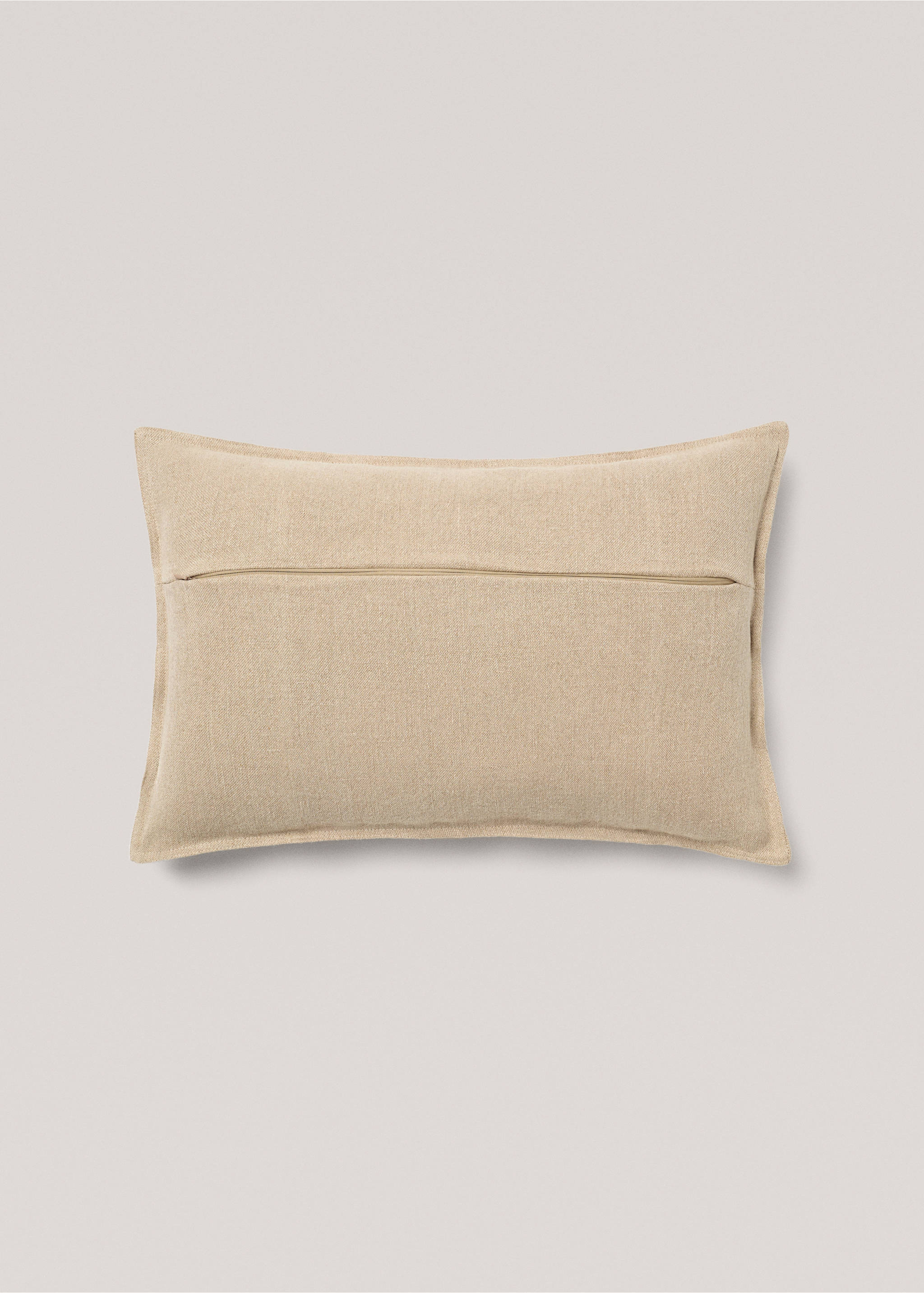 Housse coussin coutures lin 40x60 cm - Détail de l'article 1, Beige. Ref: 77043285-00.