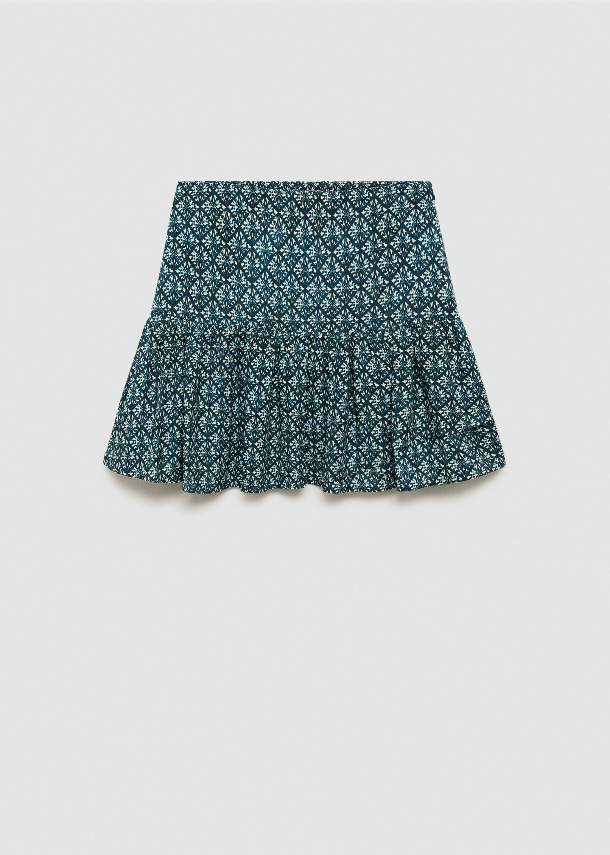 Gemusterter Volant-Rock - Artikel ohne Model, Dunkles Marineblau. Ref: 77043292-00.