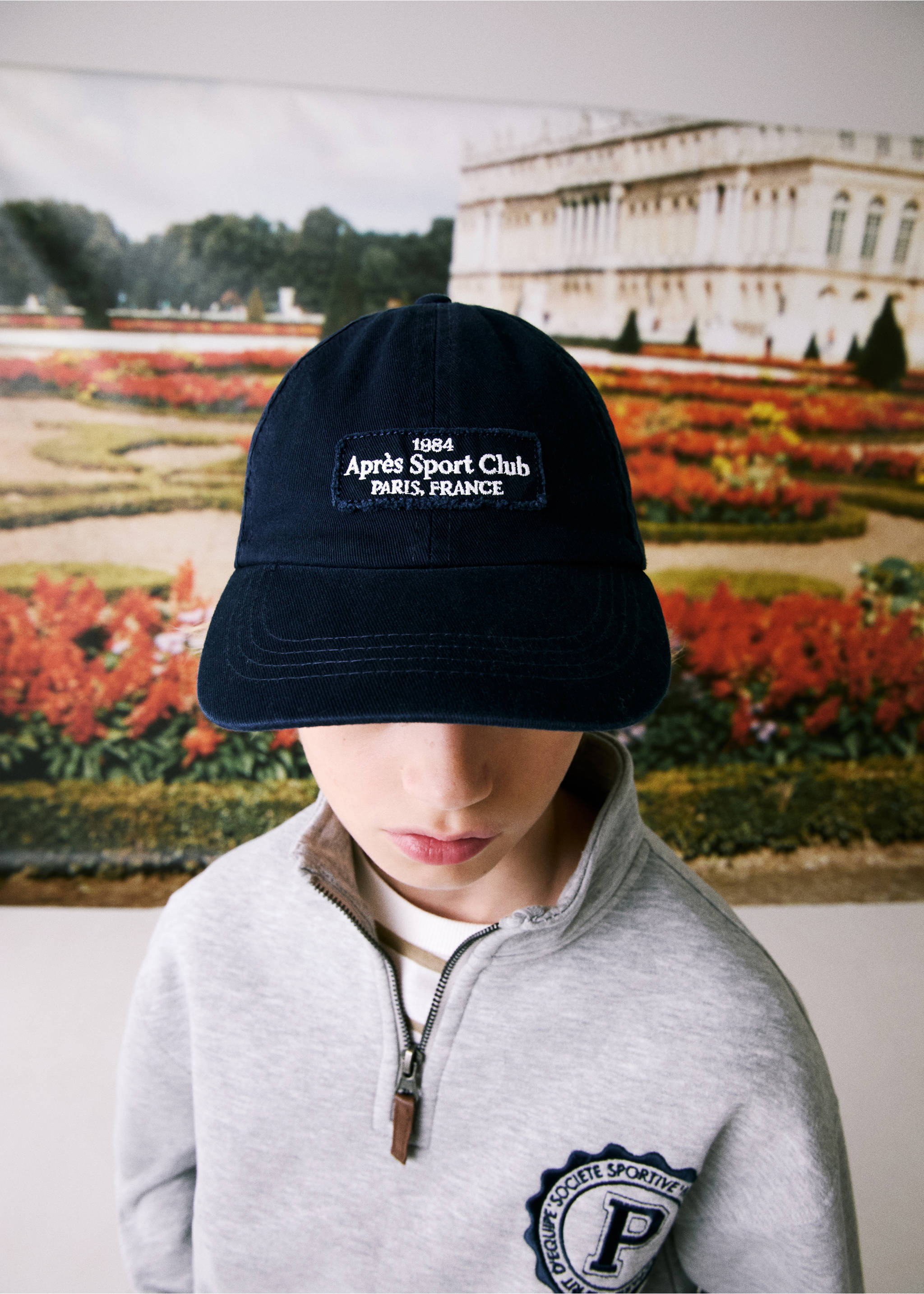 Embroidered message cap - Details of the article 5, Dark Navy. Ref: 77043293-00.