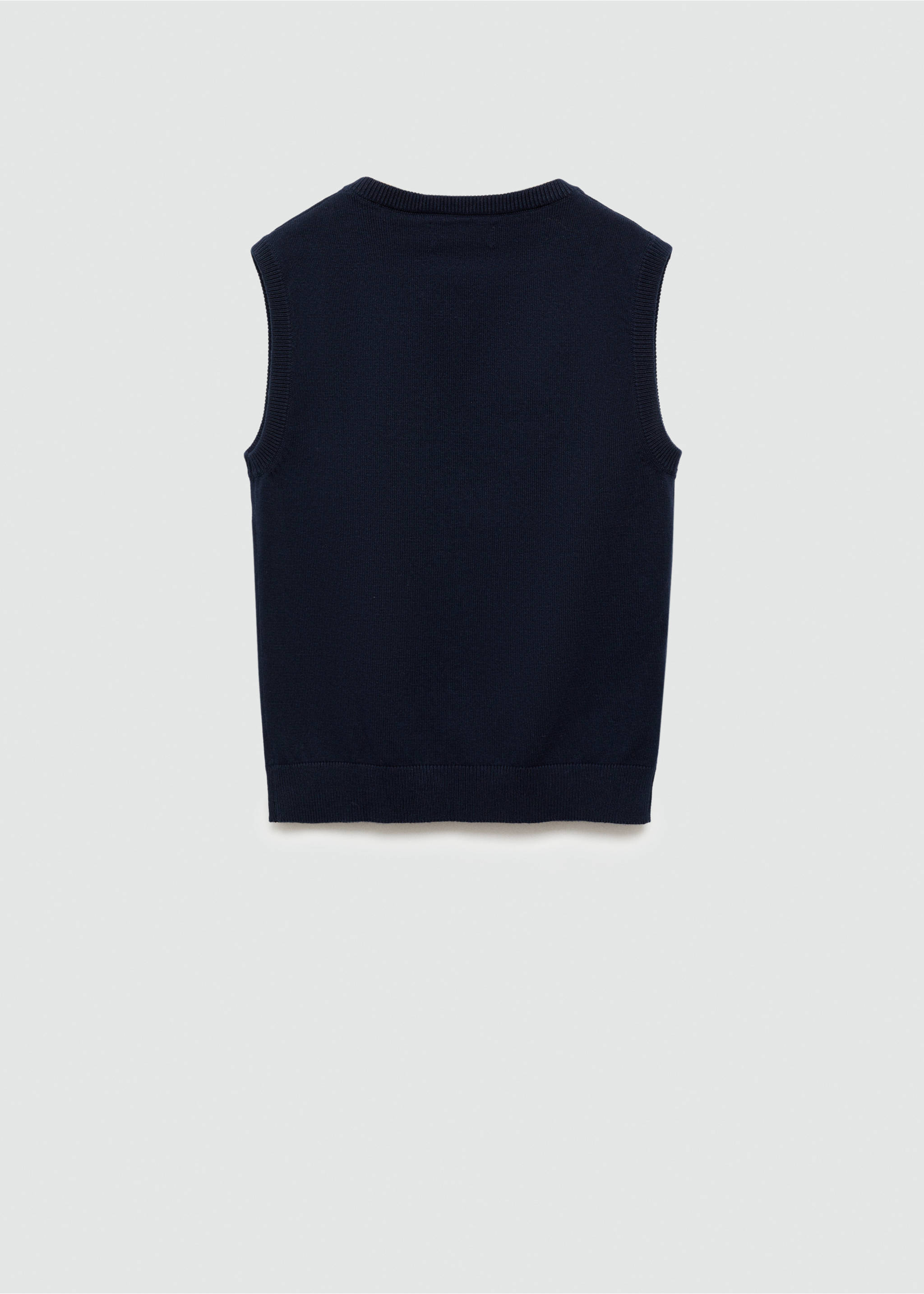 Knitted cotton gilet - Reverse of the article, Dark Navy. Ref: 77043665-00.