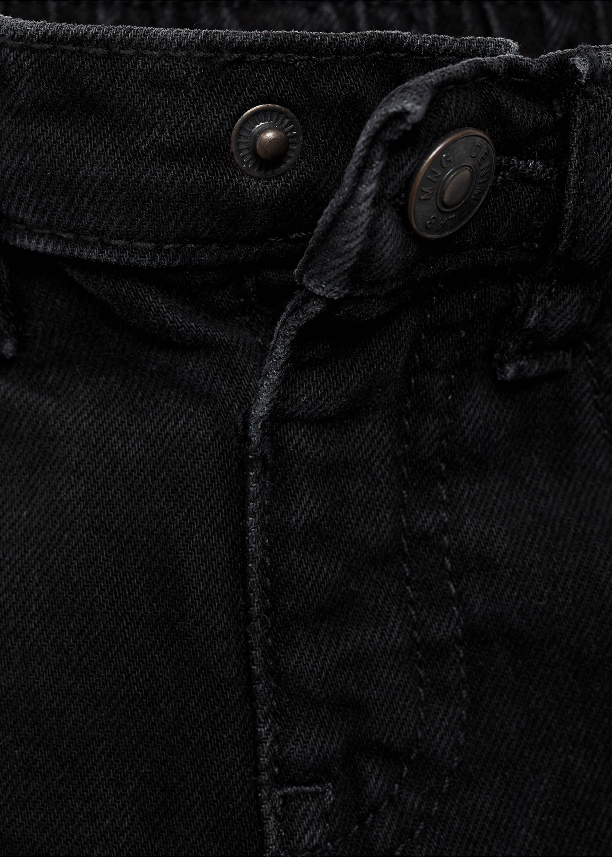 Džínsy s elastickým pasem - Detail zboží 8, Black denim. Ref: 77043666-00.