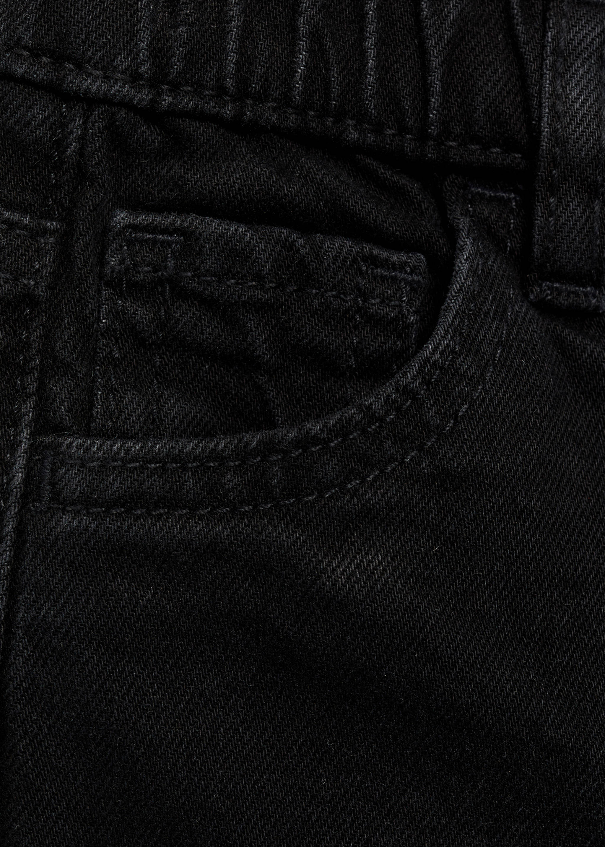 Džínsy s elastickým pasem - Detail zboží 0, Black denim. Ref: 77043666-00.