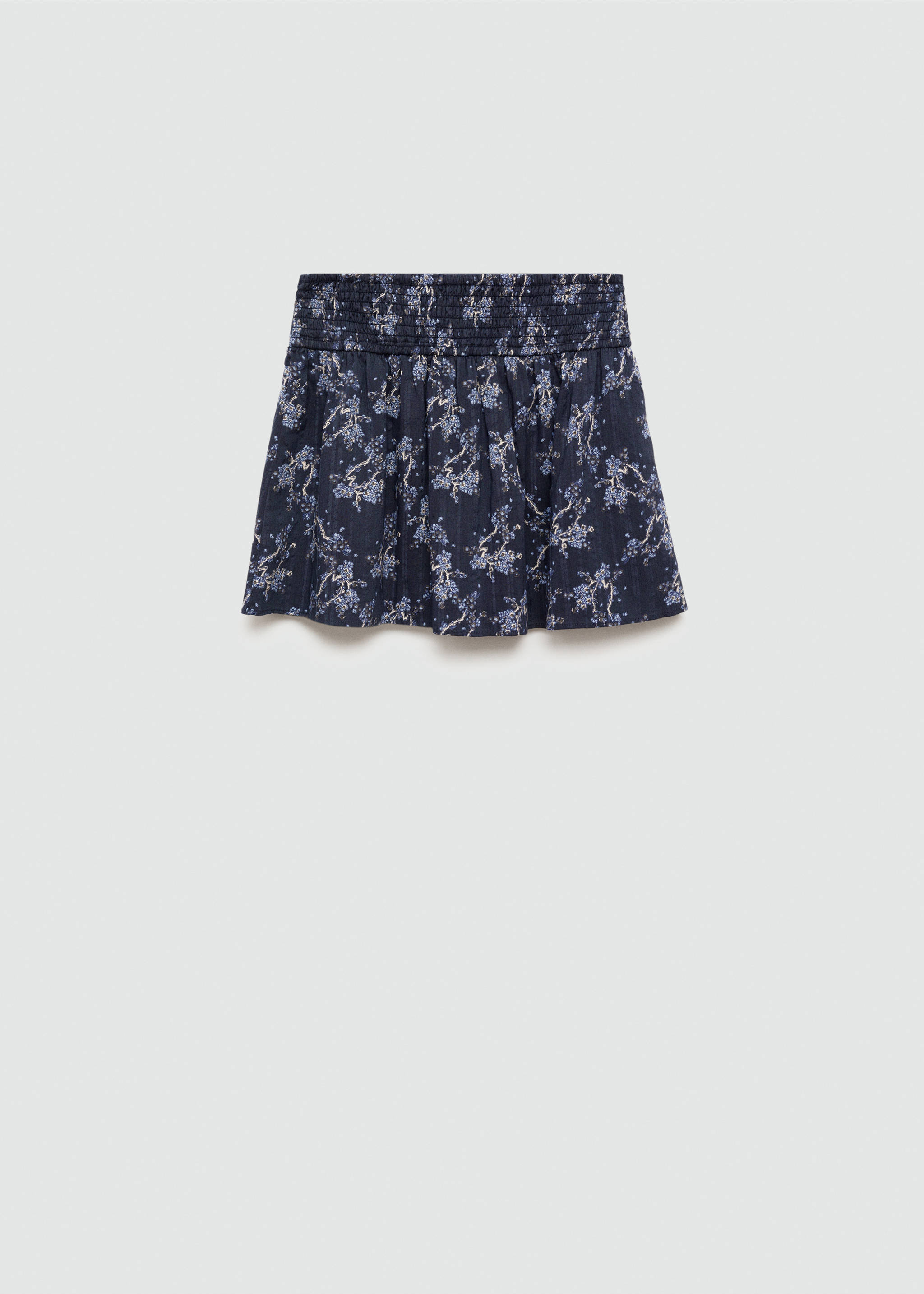 Floral print skirt - Reverse of the article, Dark Navy. Ref: 77043667-00.