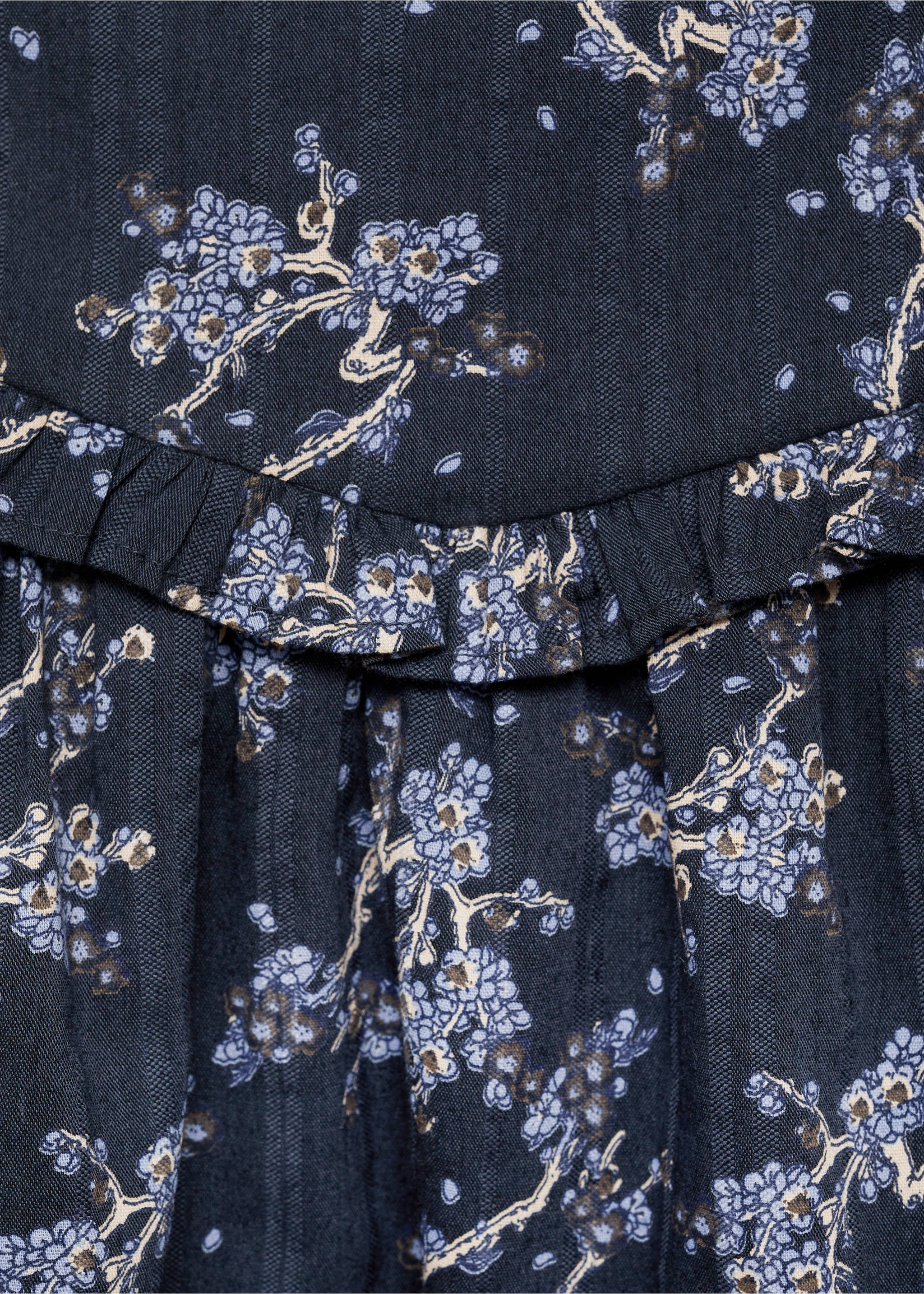 Floral print skirt - Details of the article 8, Dark Navy. Ref: 77043667-00.