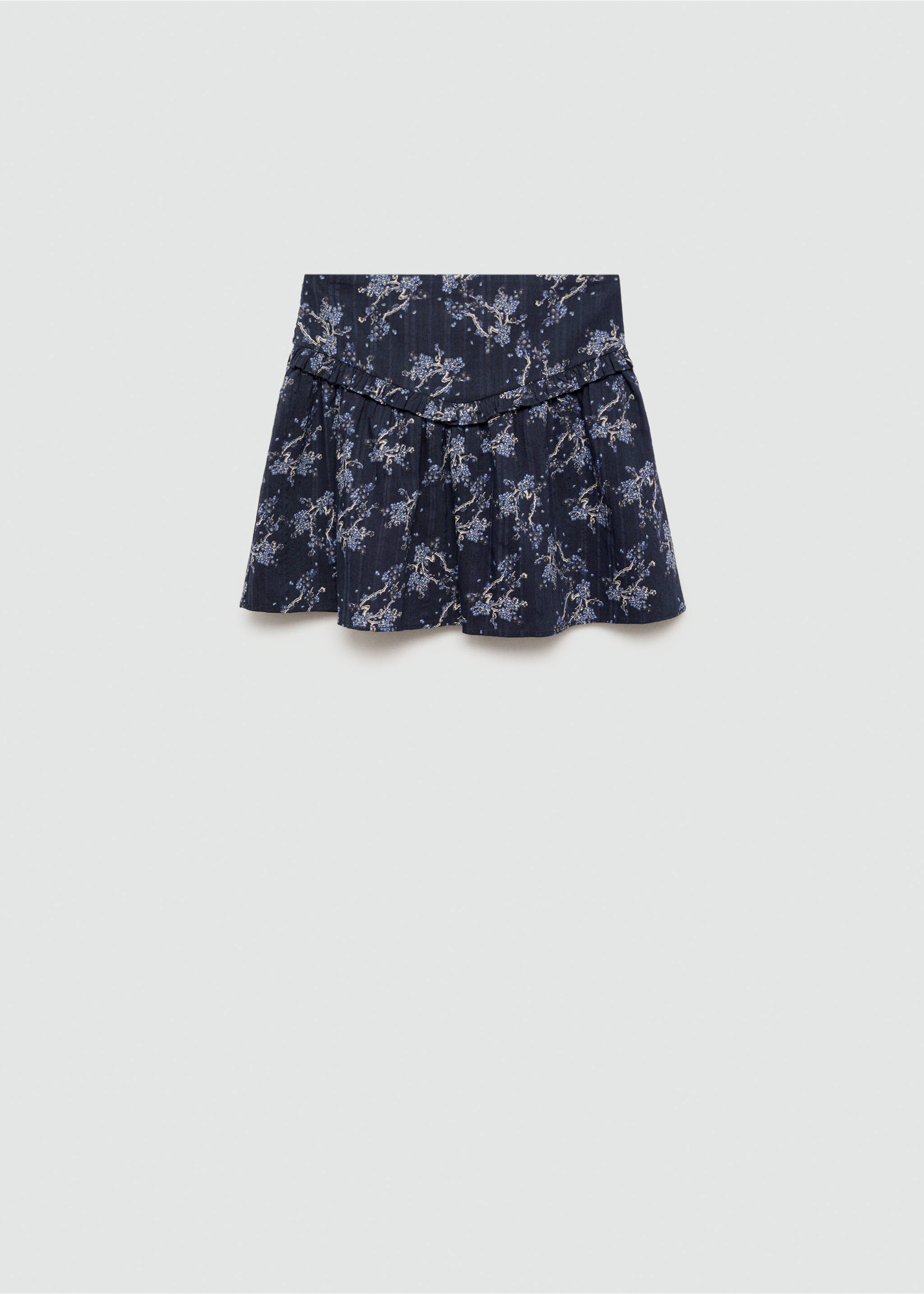 Floral print skirt - Article without model, Dark Navy. Ref: 77043667-00.