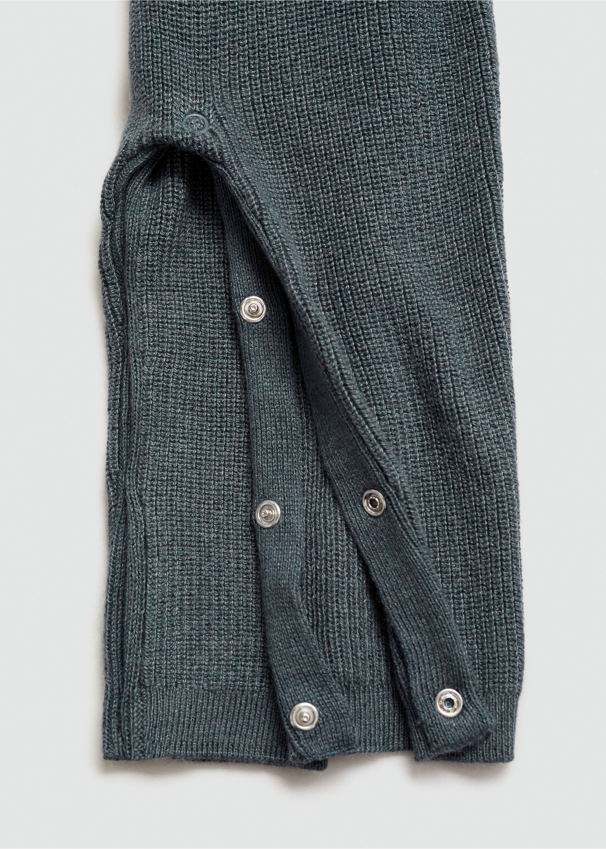 Cotton-knit jumpsuit - Details of the article 0, Petrol Blue. Ref: 77043671-00.