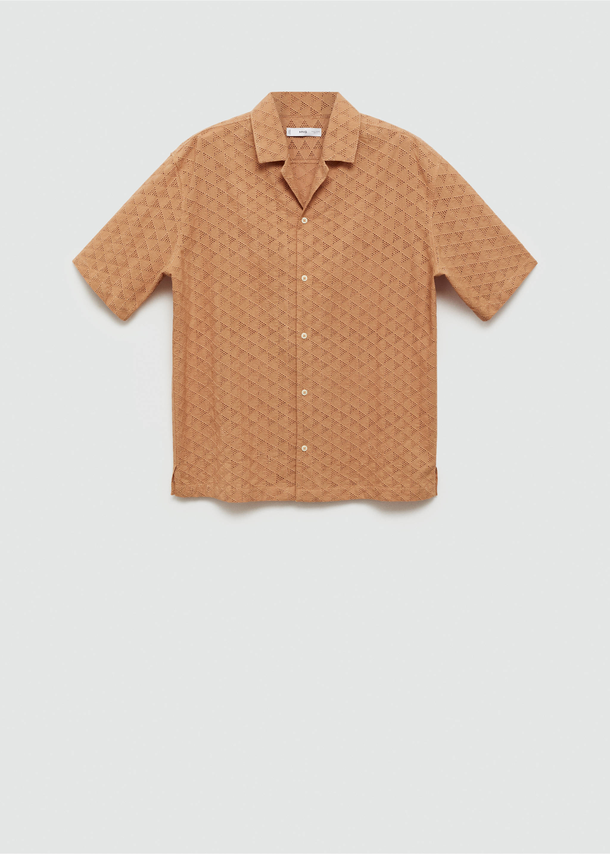 Besticktes Hemd aus 100 % Baumwolle - Artikel ohne Model, Lachs. Ref: 77043674-00.