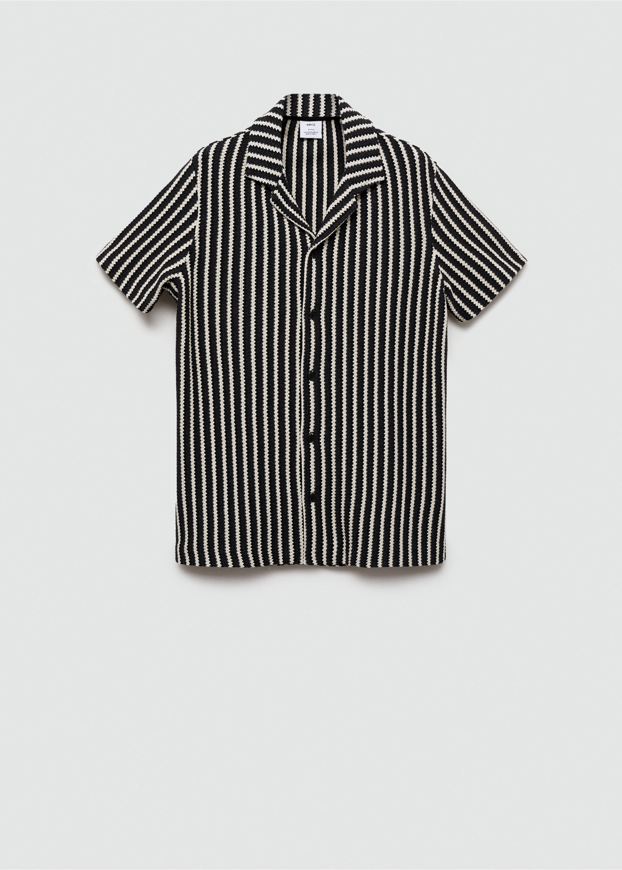 Crochet knitted shirt - Article without model, Dark Navy. Ref: 77043675-00.